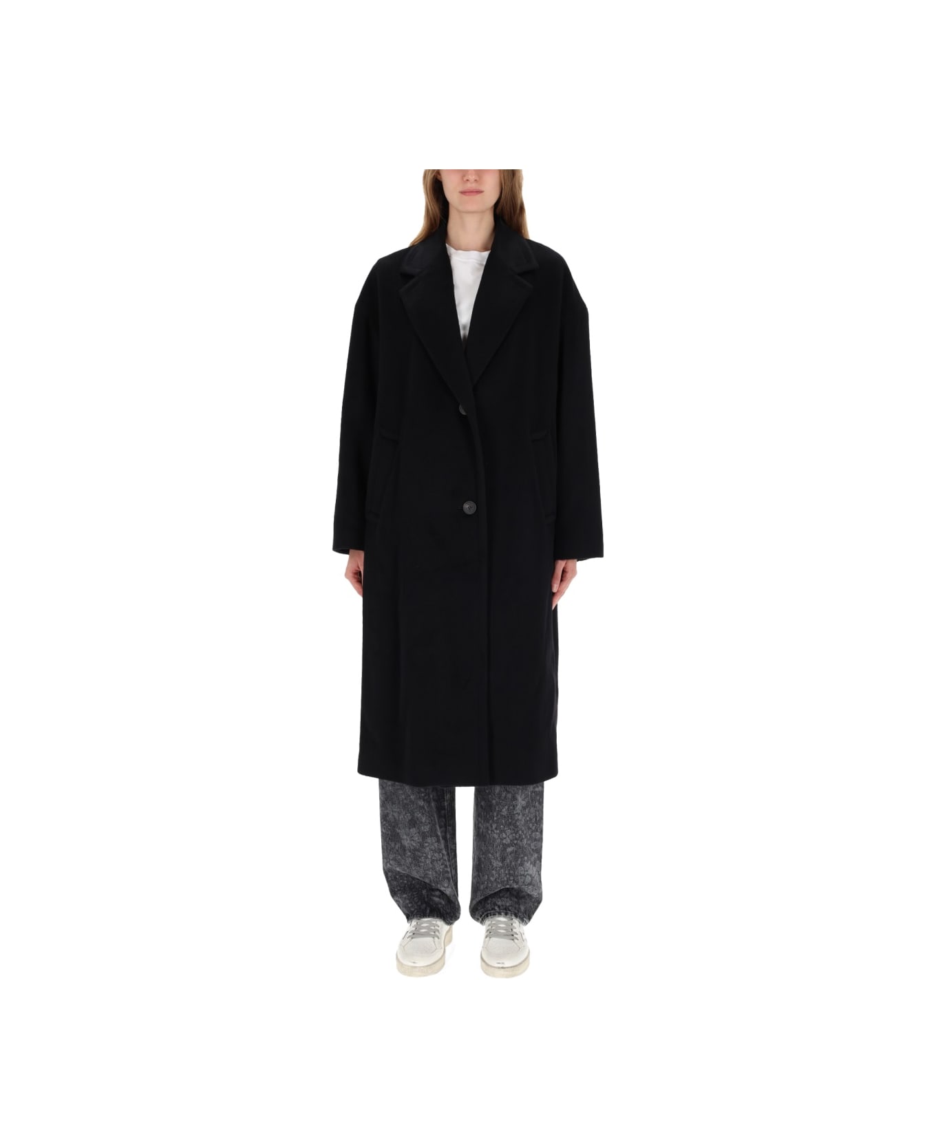Golden Goose Single-breasted Coat "cocoon" - BLACK