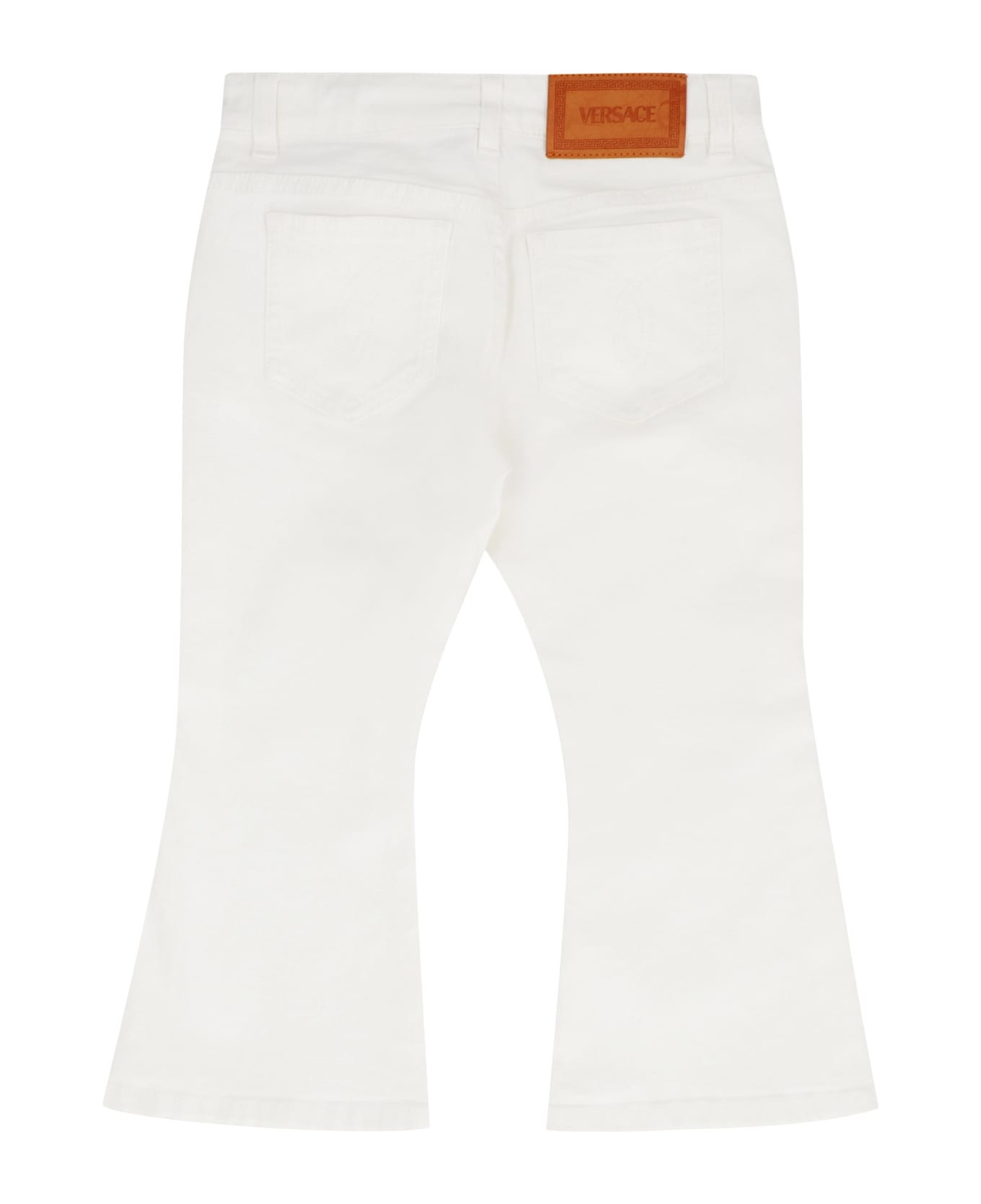 Young Versace Cotton Flared Jeans - White ボトムス