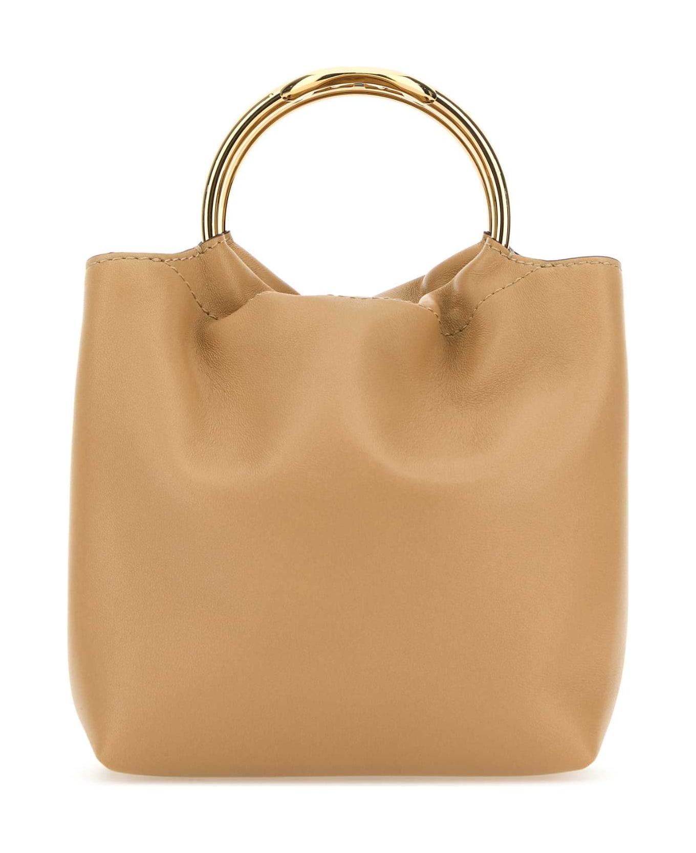 Valentino Garavani Beige Leather Bucket Bag - CAPPUCCINO