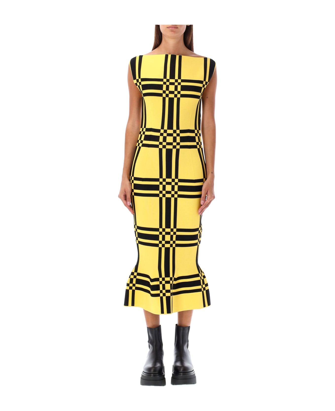 Marni Sleeveless Dress Check - YELLOW/BLACK