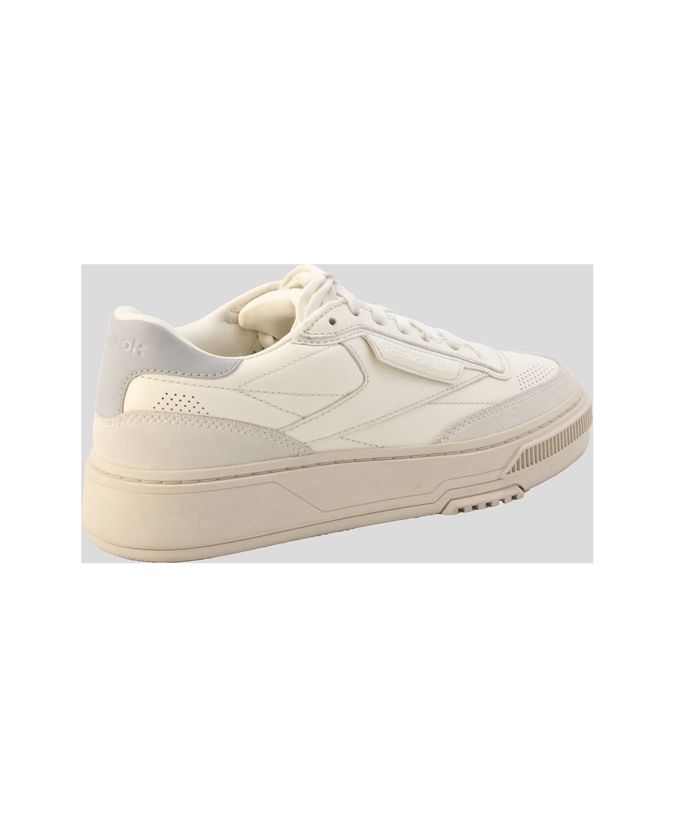 Reebok White And Grey Leather C Ltd Sneakers - White