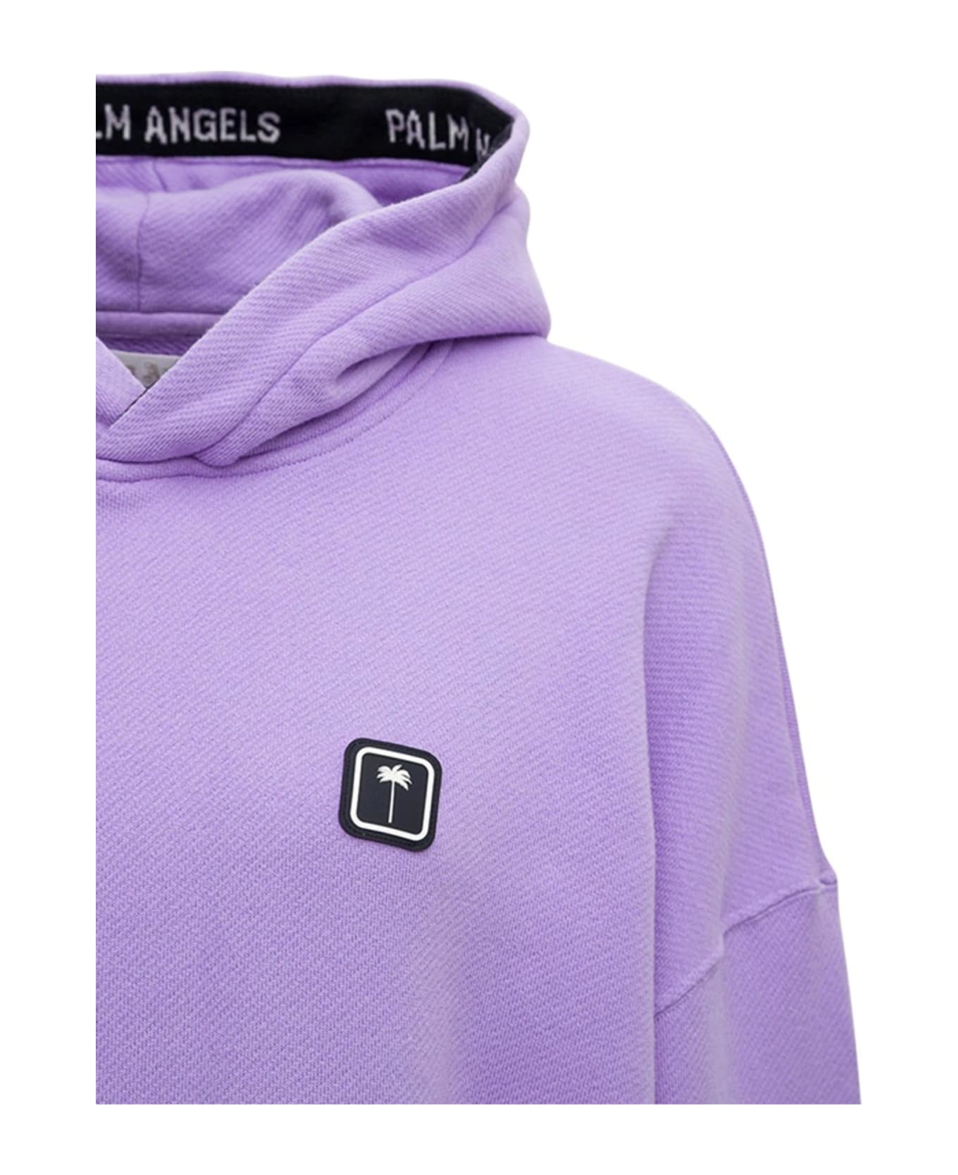 Palm Angels Logo Hooded Sweatshirt - Purple