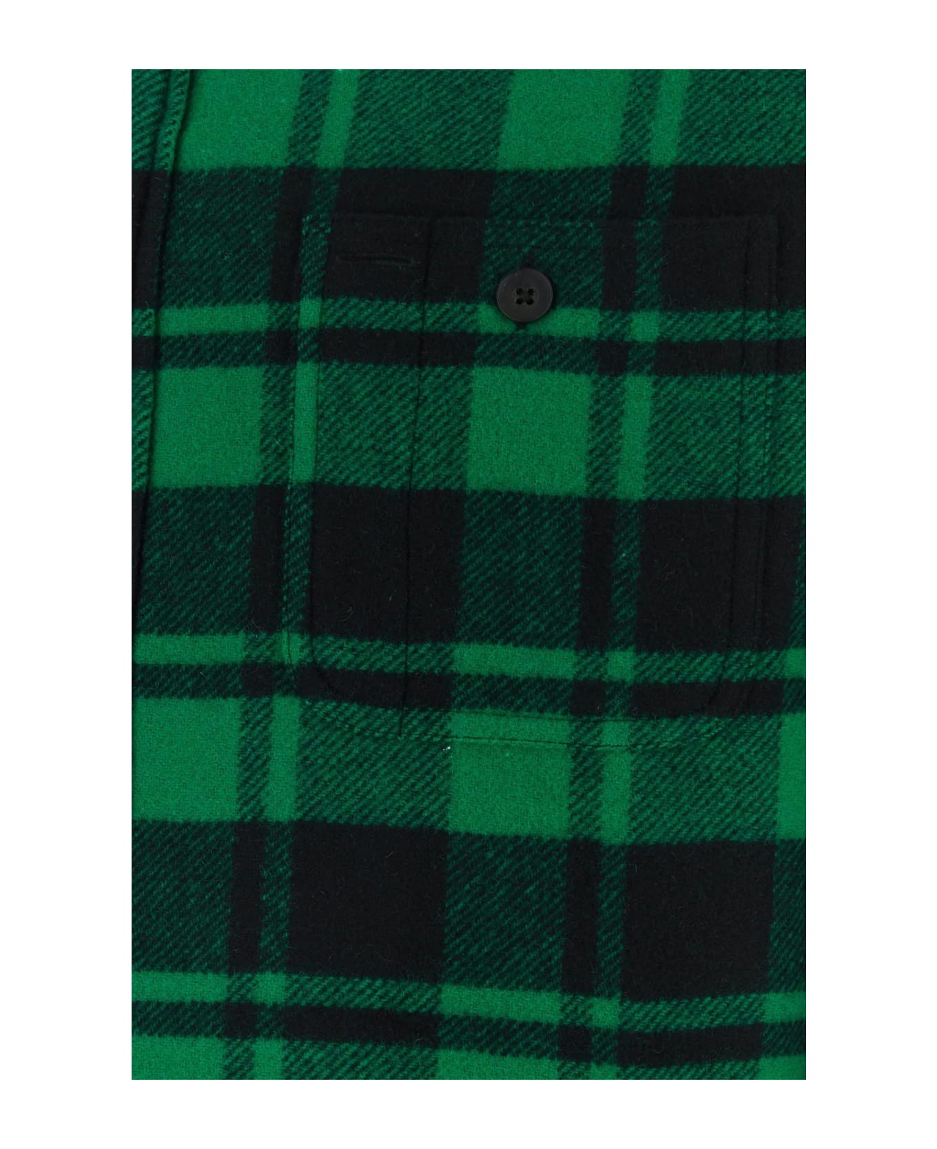 Ralph Lauren Printed Wool Blend Shirt - GREEN/BLACK