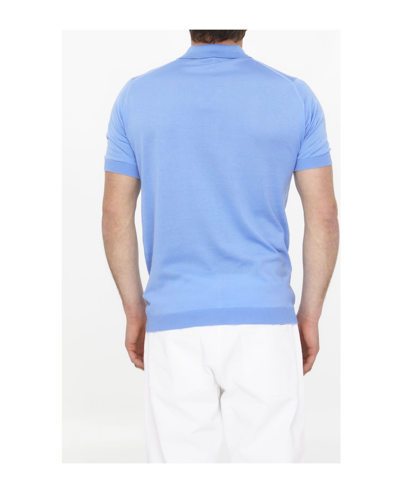 John Smedley Light-blue Cotton Polo Shirt - LIGHT BLUE
