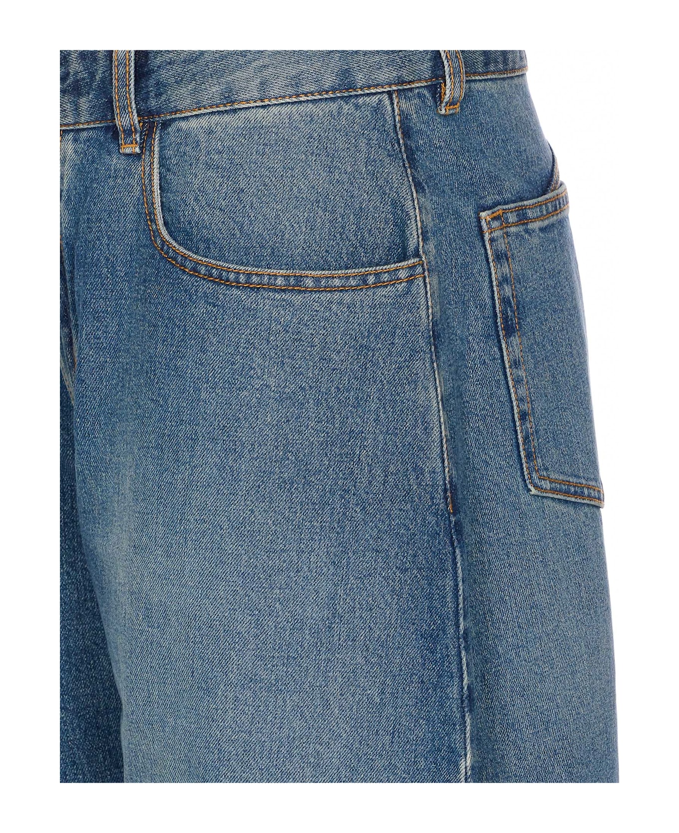 Alaia Round Low-waist Jeans - Blue