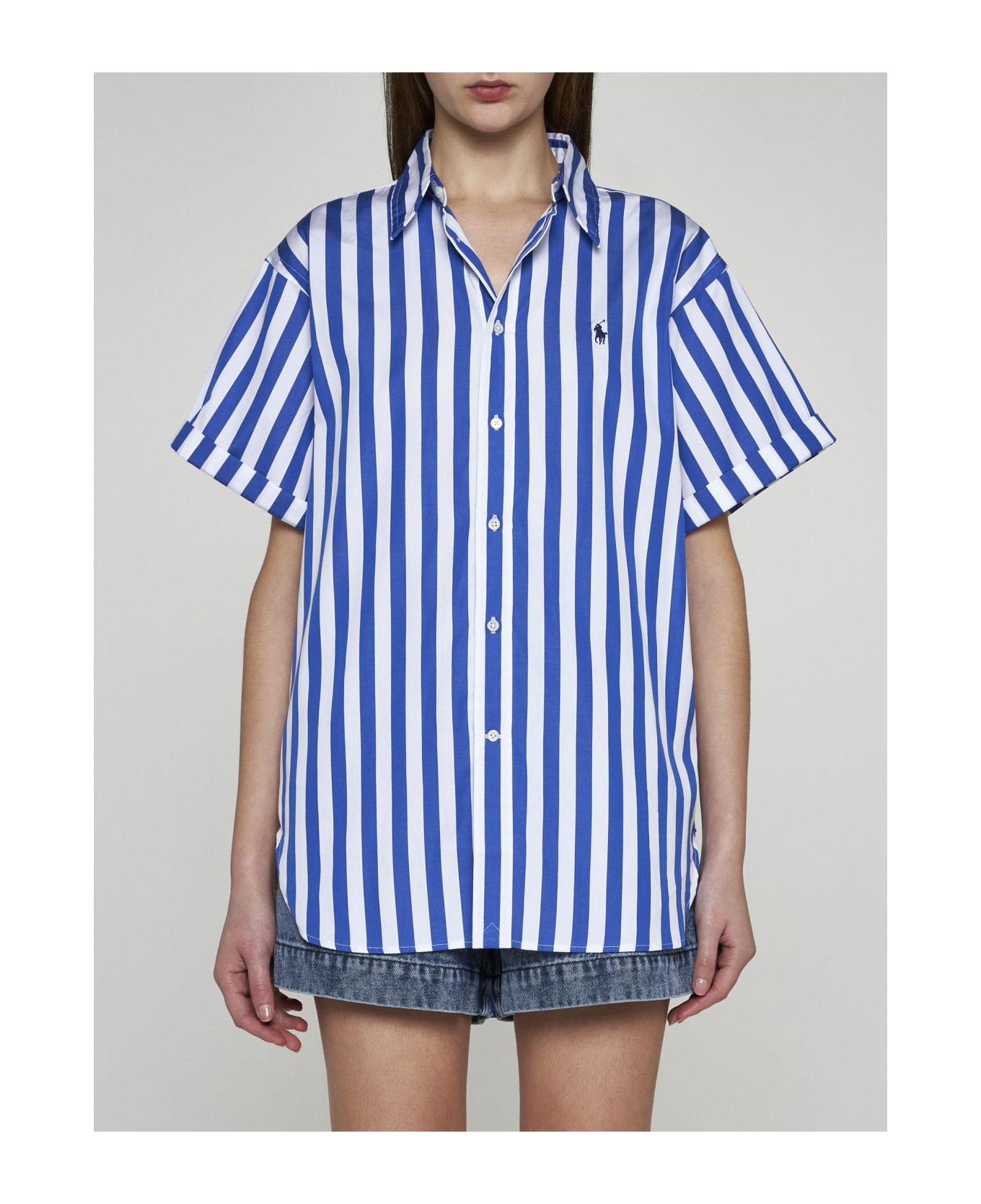 Polo Ralph Lauren Striped Cotton Shirt Polo Ralph Lauren - WHITE/BLU シャツ