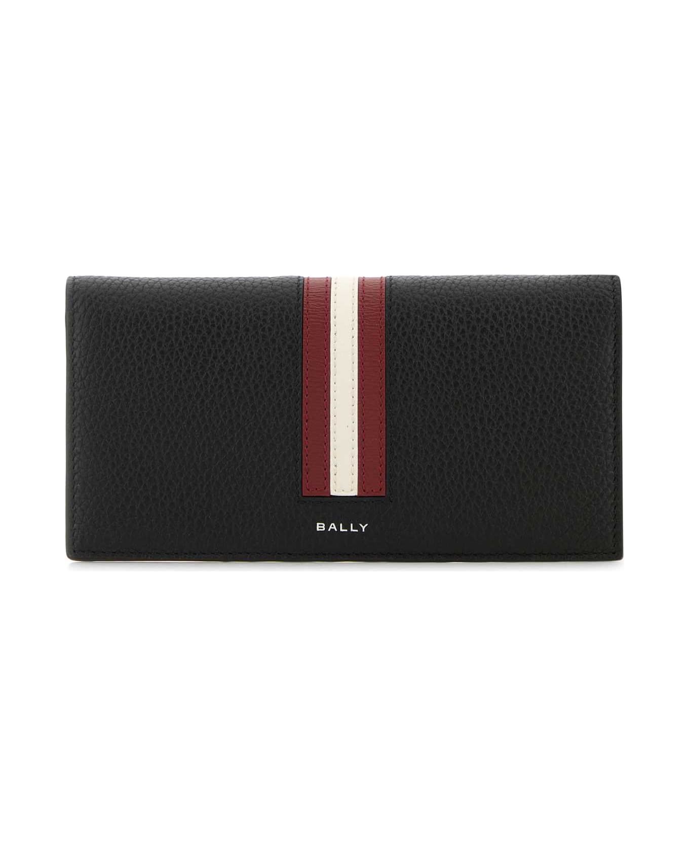Bally Black Leather Wallet - BLACKBALLYREDPALL