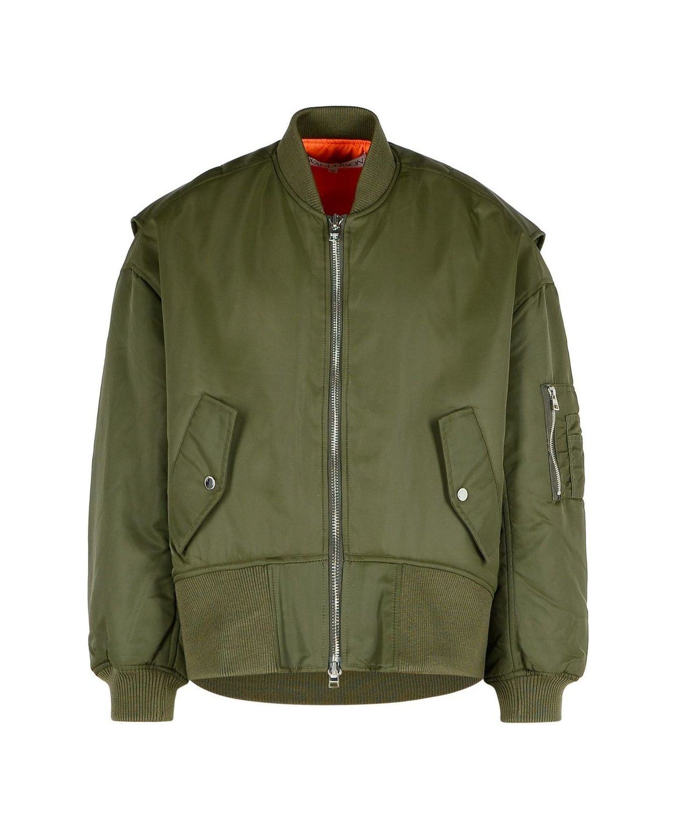 J.W. Anderson Curved Hem Oversized Bomber Jacket - OLIVE