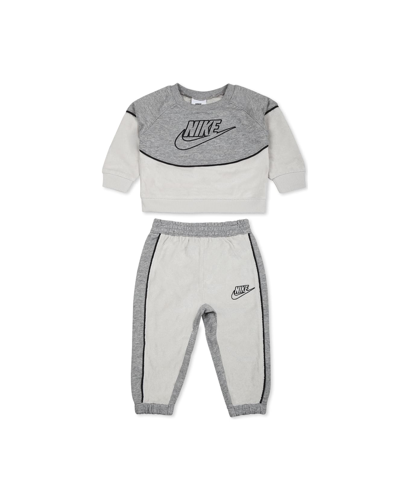 Nike Grey Suit For Baby Boy With Logo - Grey