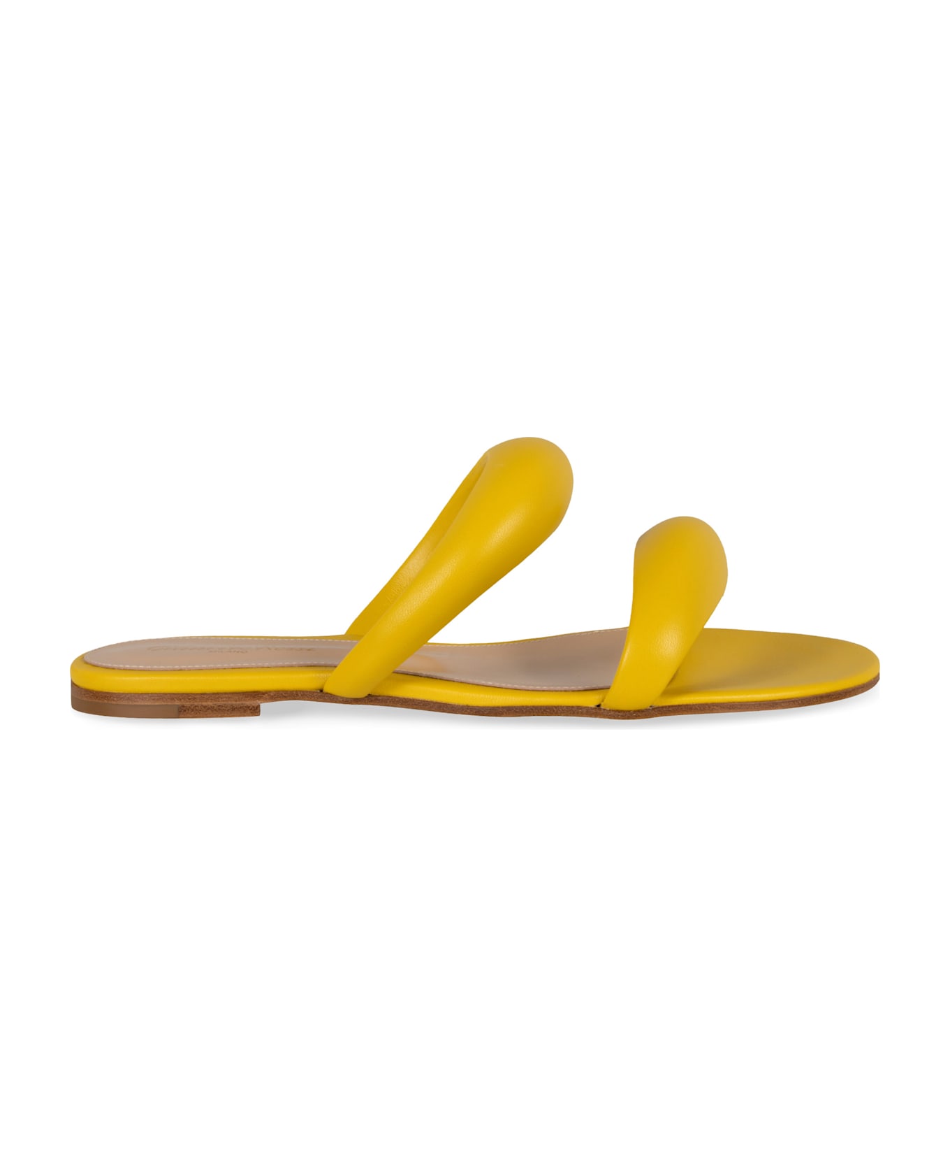 Gianvito Rossi Leather Slides - Yellow