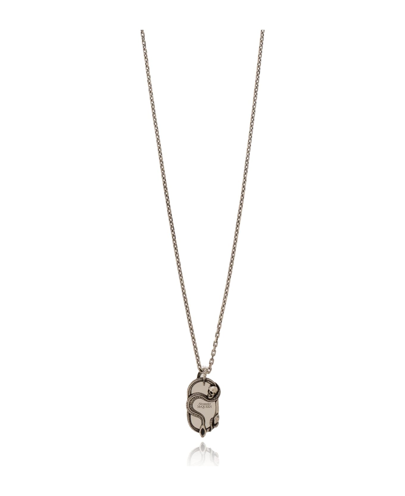 Alexander McQueen Brass Necklace - A.silver+jet Sw