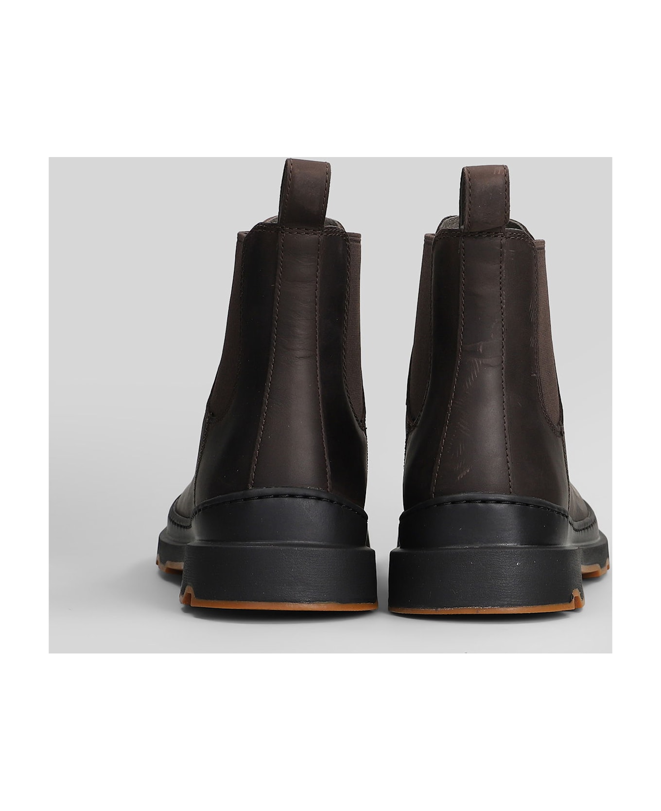Camper Brutus Ankle Boots In Brown Leather - brown