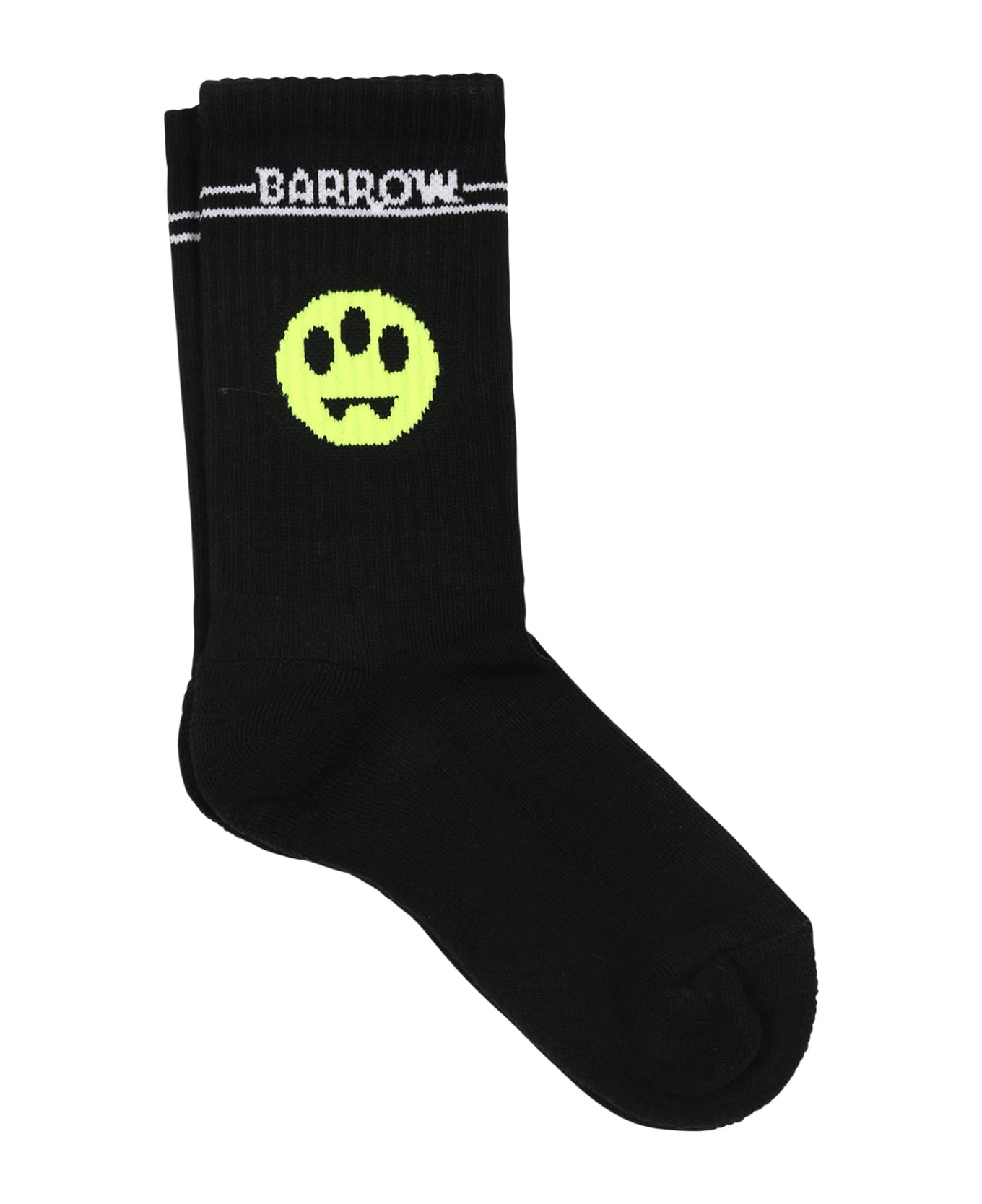 Barrow Black Socks For Kids With Logo And Smiley - Nero