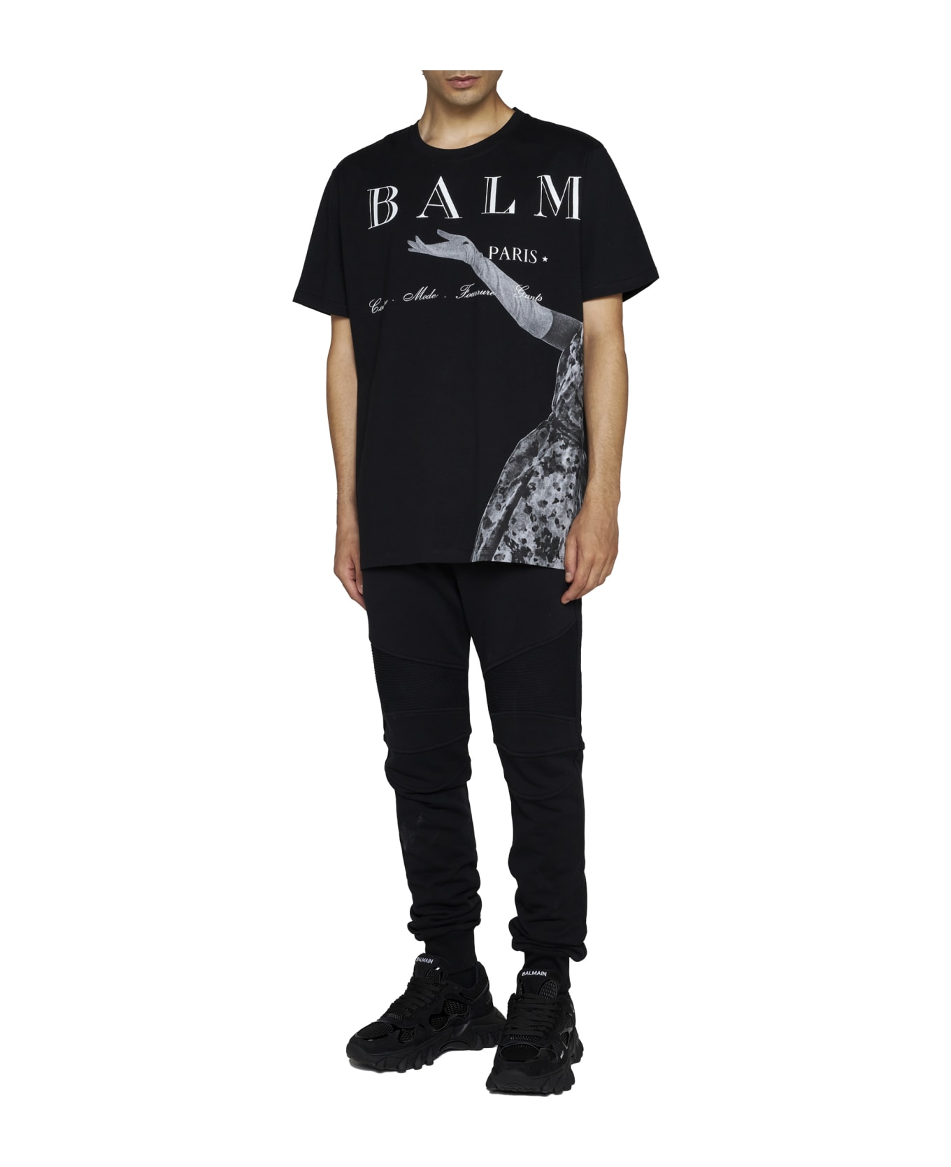 Balmain Jolie Madame Print T-shirt - Egp Noir Multi Gris