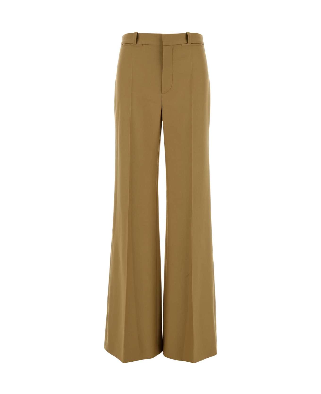 Chloé Khaki Wool Palazzo Pant - NUT