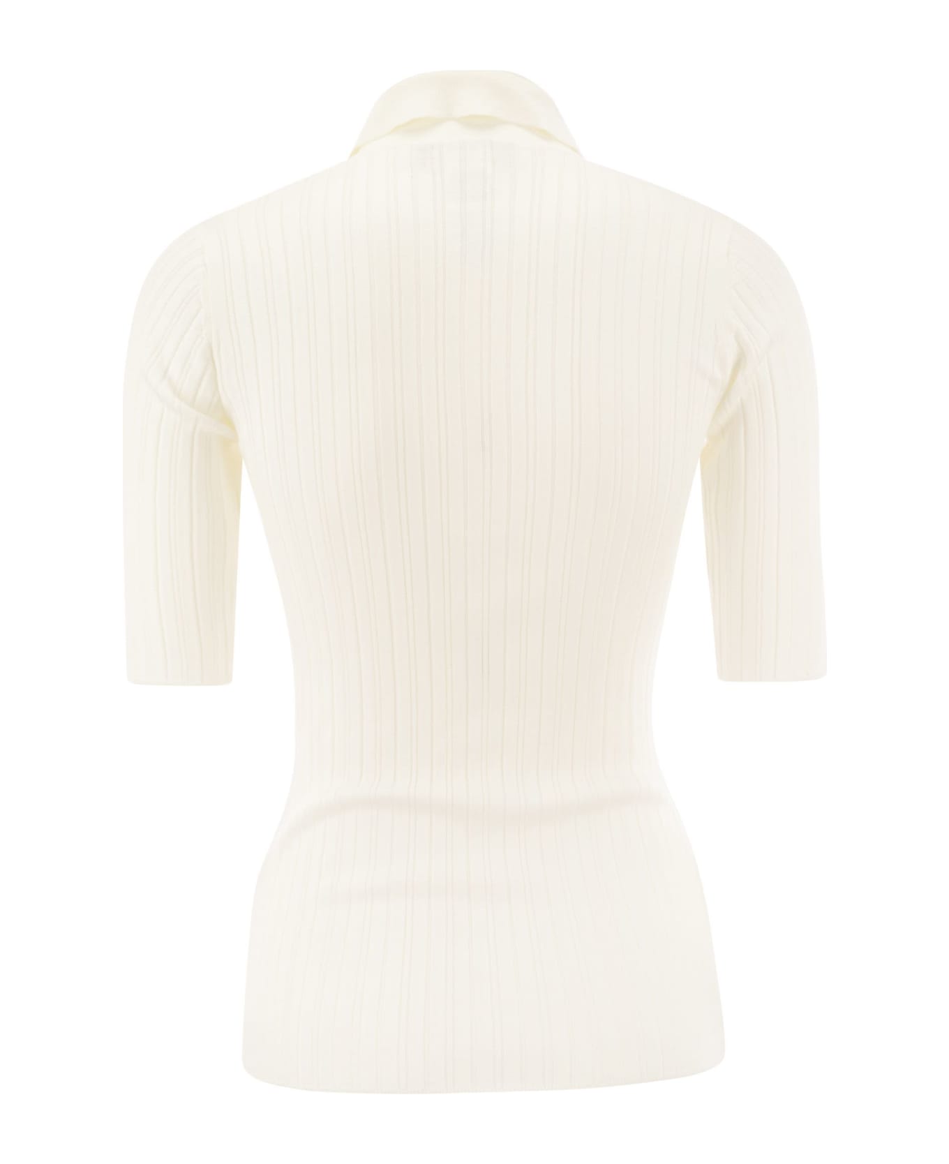 Fabiana Filippi Silk And Cotton Blend Polo Shirt - White ポロシャツ