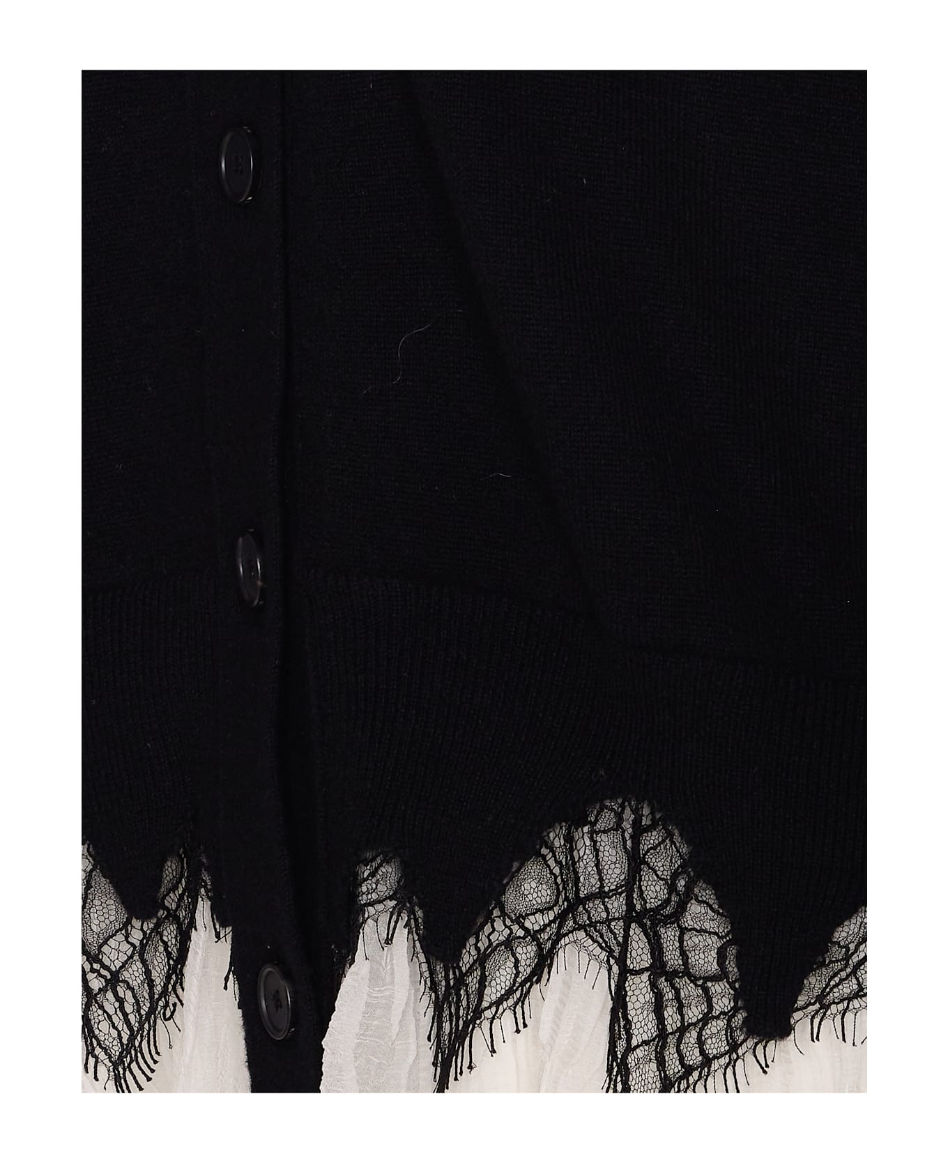 Alexander McQueen Cobweb Lace Cardigan - BLACKIVORY