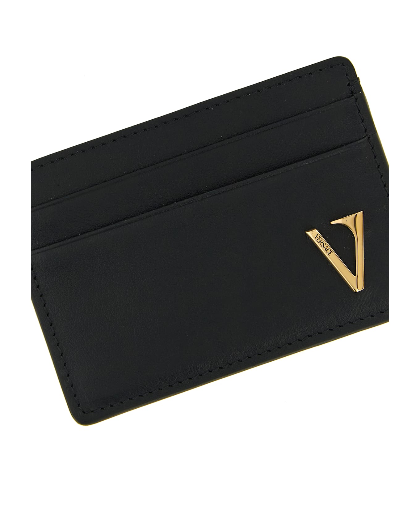 Versace 'v Logo' Card Holder - Black  