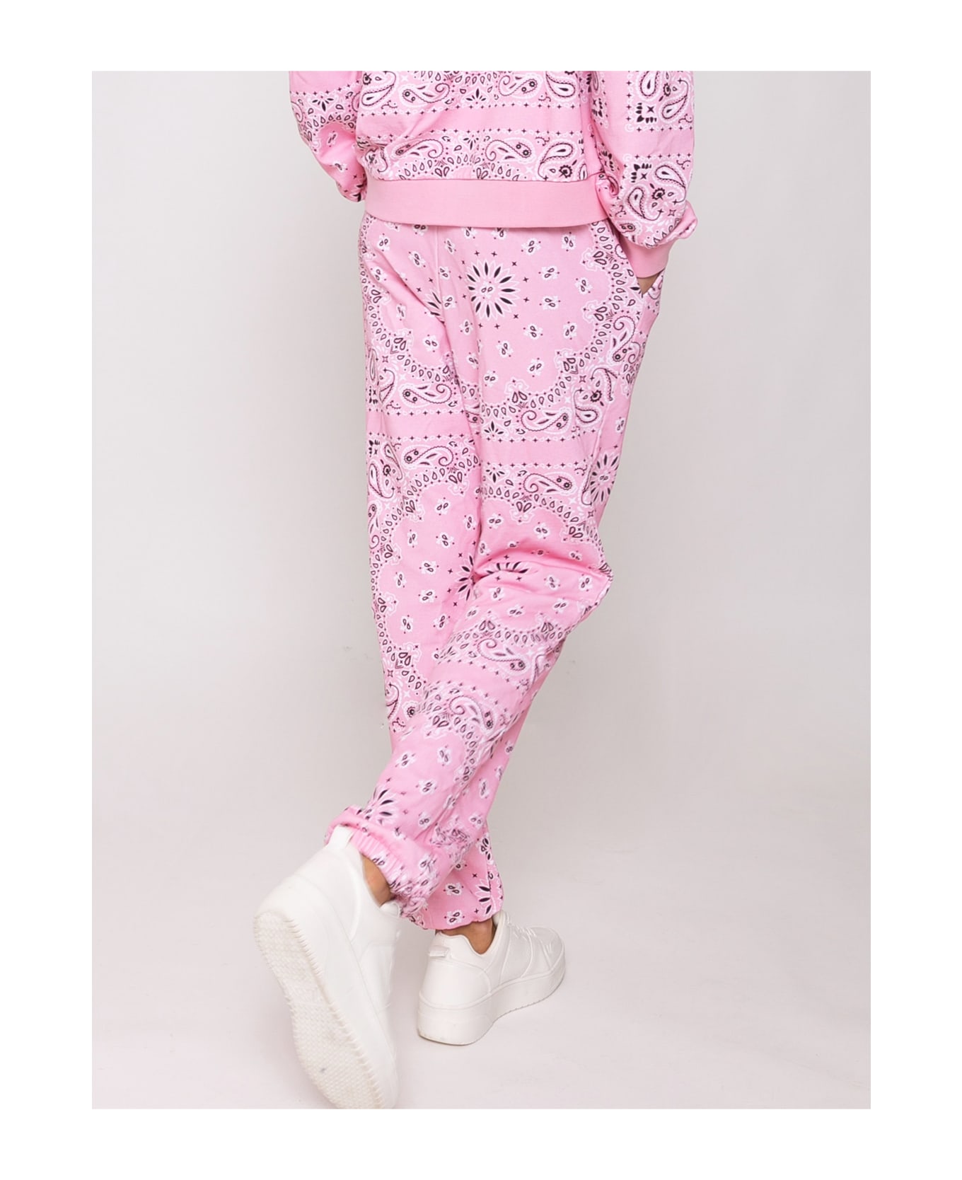 MC2 Saint Barth Cotton Bandanna Joggers With Saint Barth Embroidery - PINK