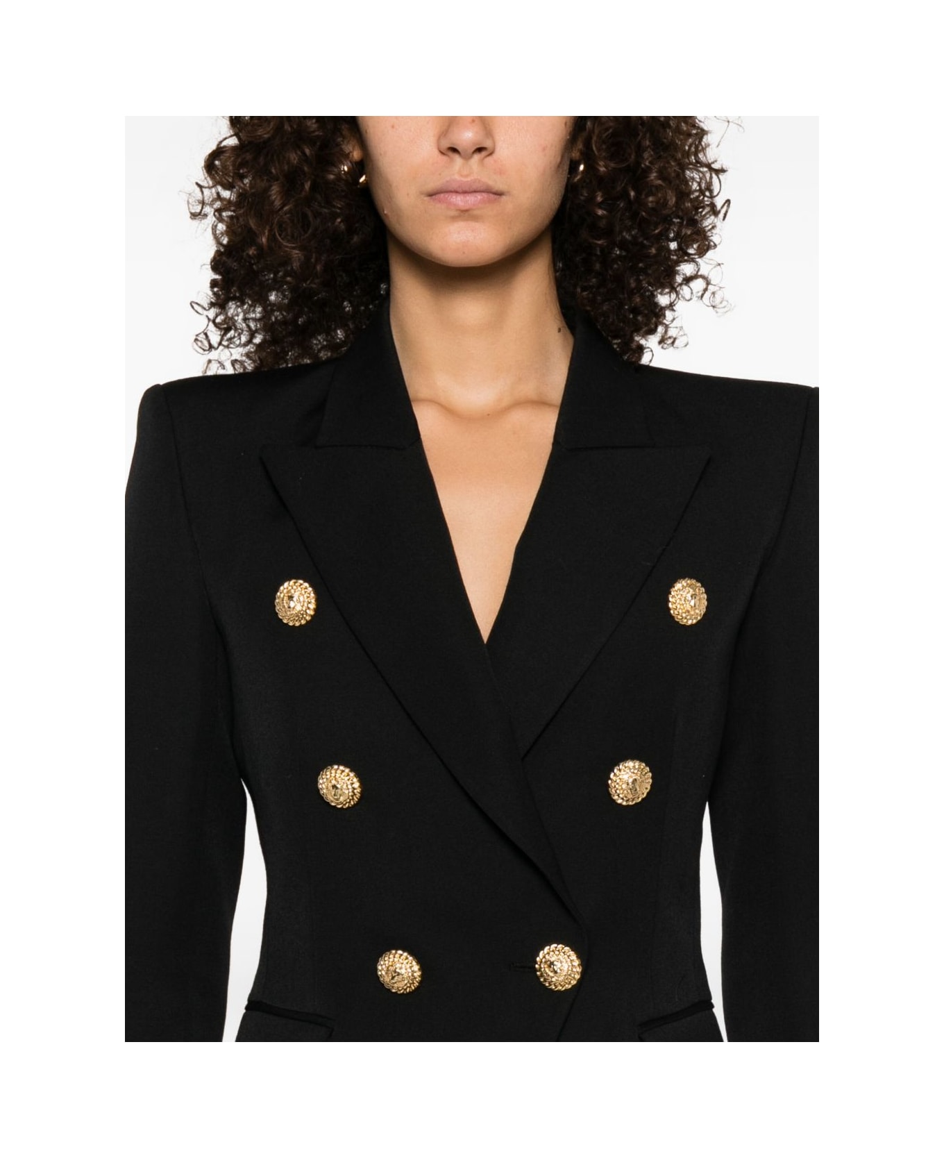 Balmain Wool Double-breasted Jacket - Black