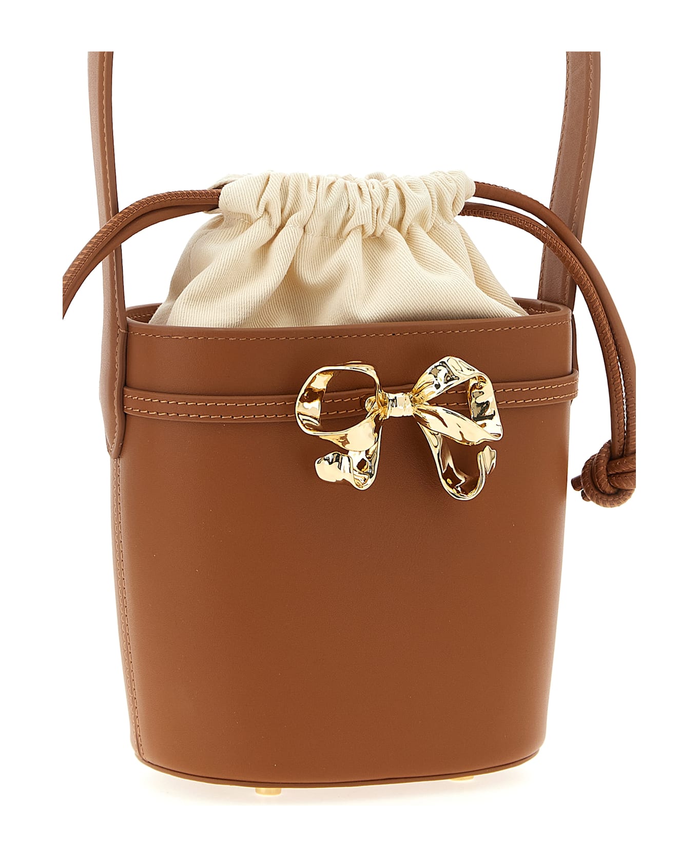 self-portrait 
brown Leather Shoulder Bow Bag
 Shoulder Bag - Brown
