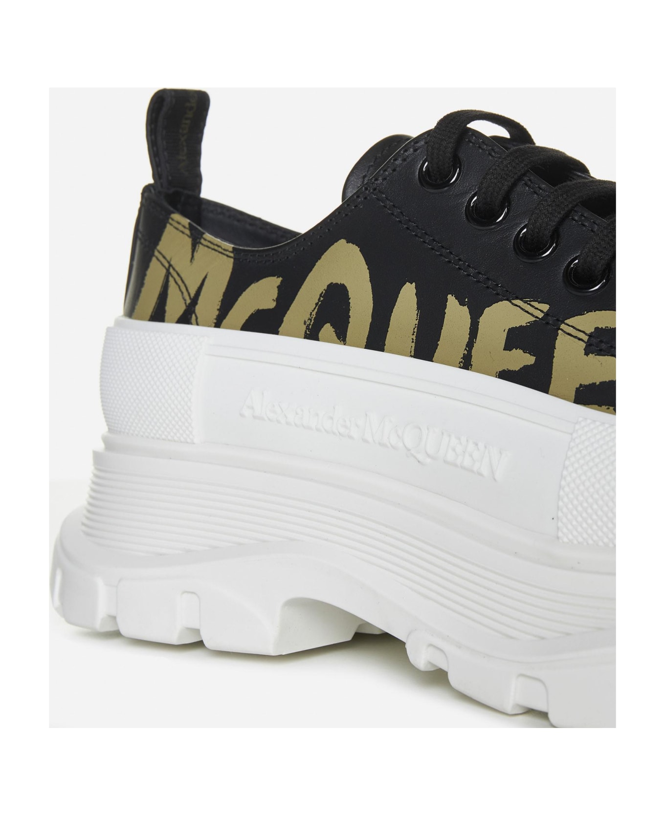 Alexander McQueen Tread Slick Leather Sneakers - Black