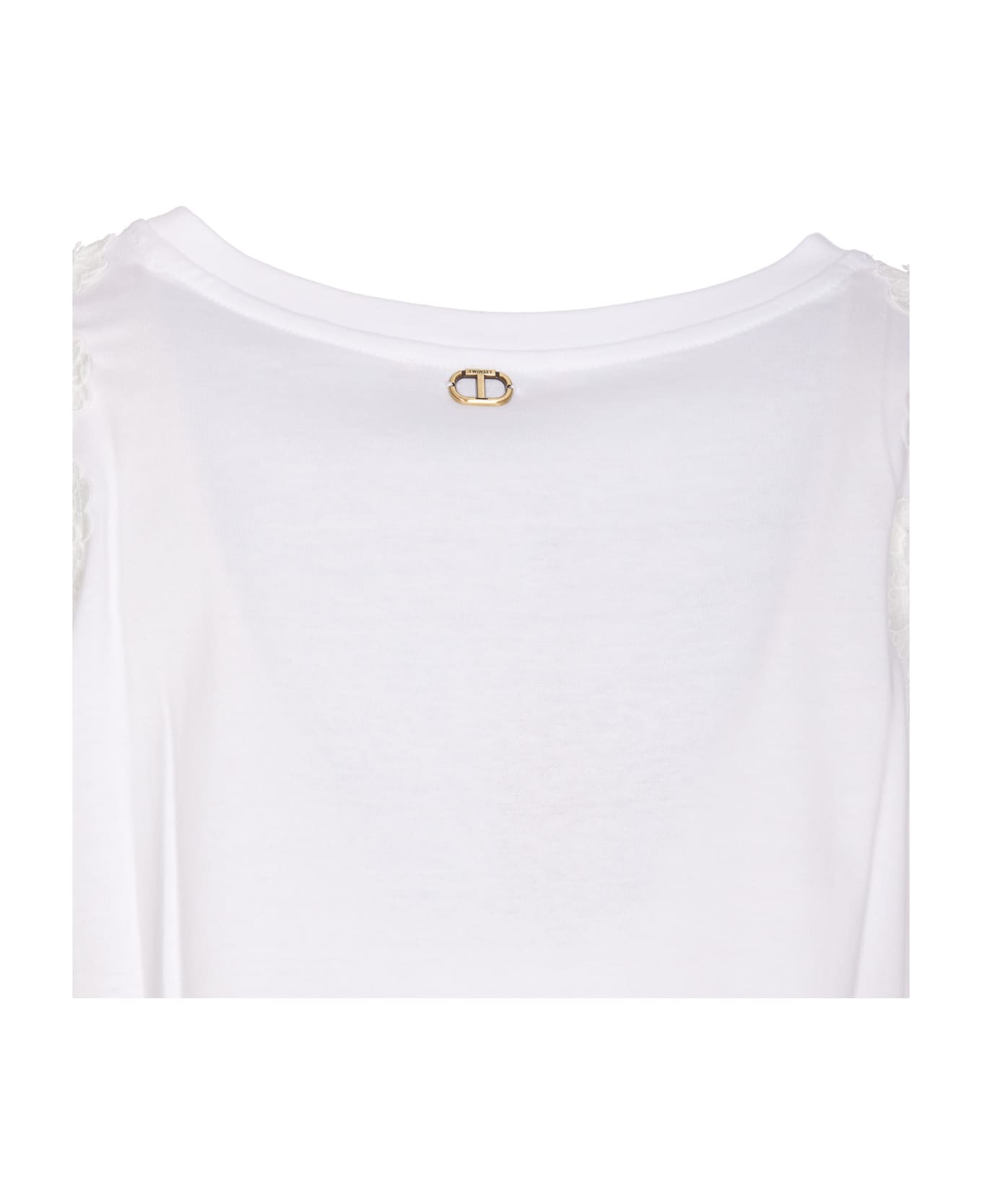 TwinSet T-shirt With Lace Details - White Tシャツ