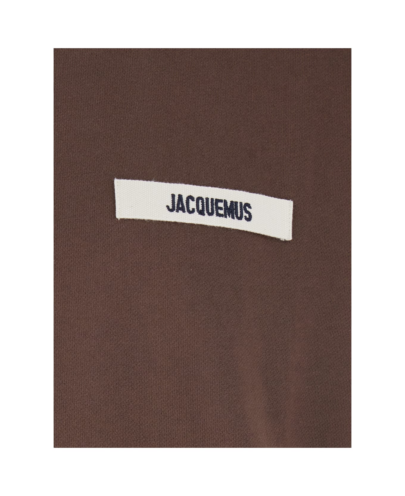 Jacquemus 
le Sweatshirt Gros-grain
 Brown Sweatshirt With Logo Patch In Cotton Man - Brown