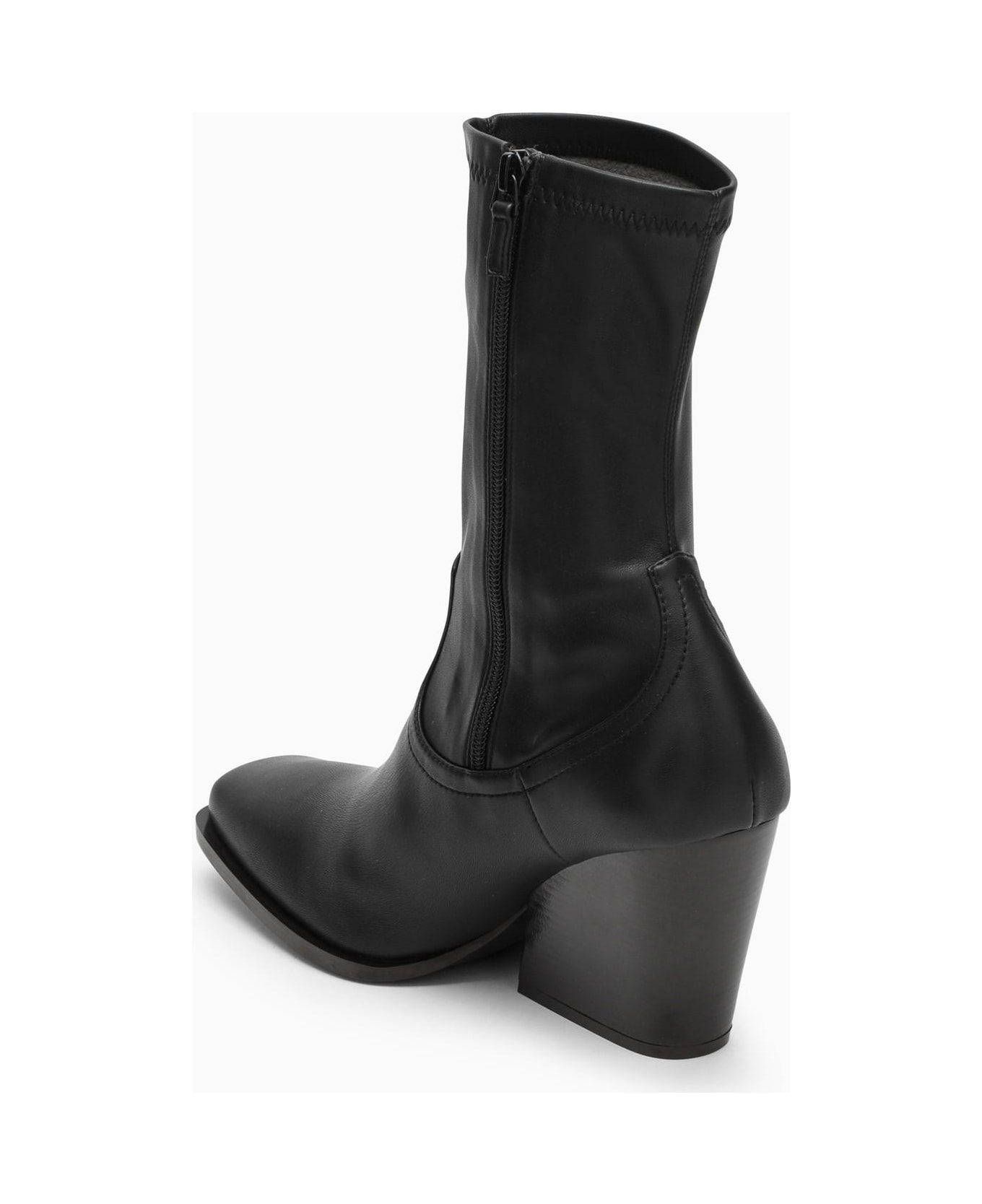 Stella McCartney Black Faux Leather Texan Boots - Black