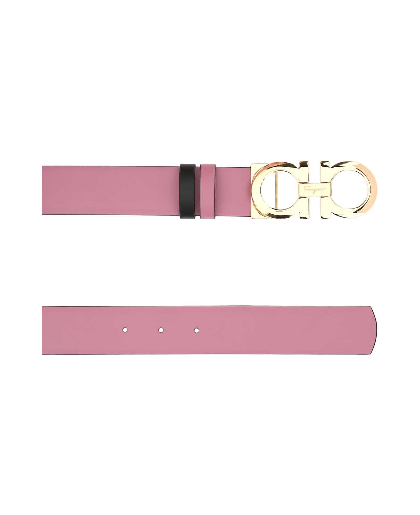 Ferragamo Pink Leather Reversible Belt - PINK