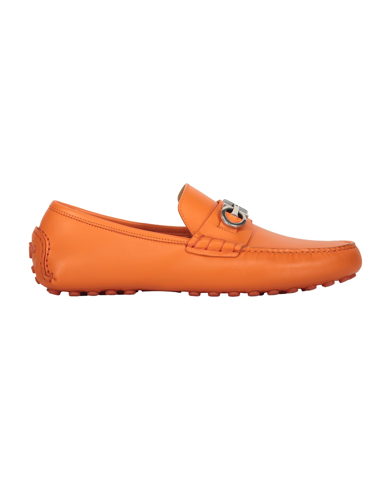 Ferragamo Leather Loafers - Orange