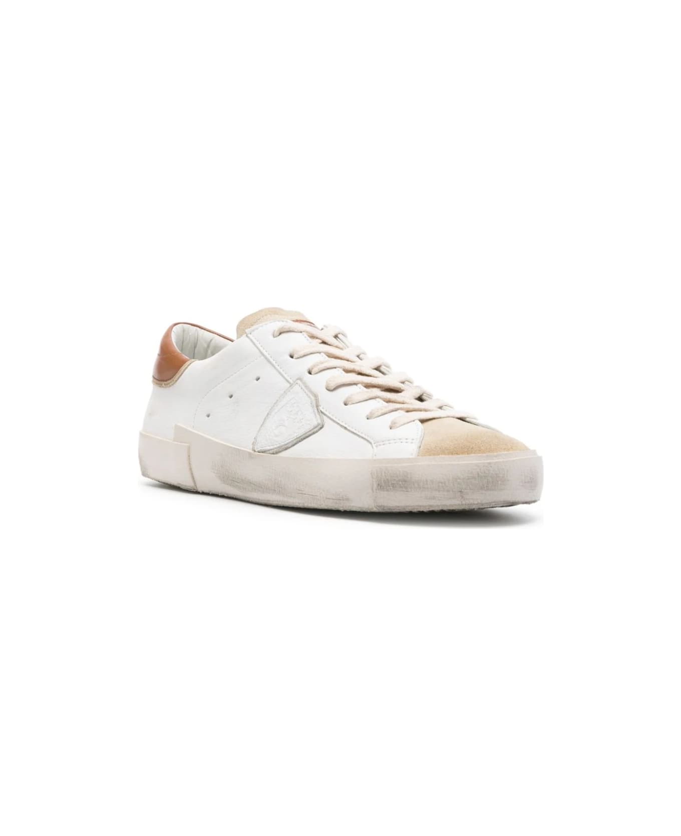 Philippe Model Prsx Low Sneakers - White And Brown - White スニーカー