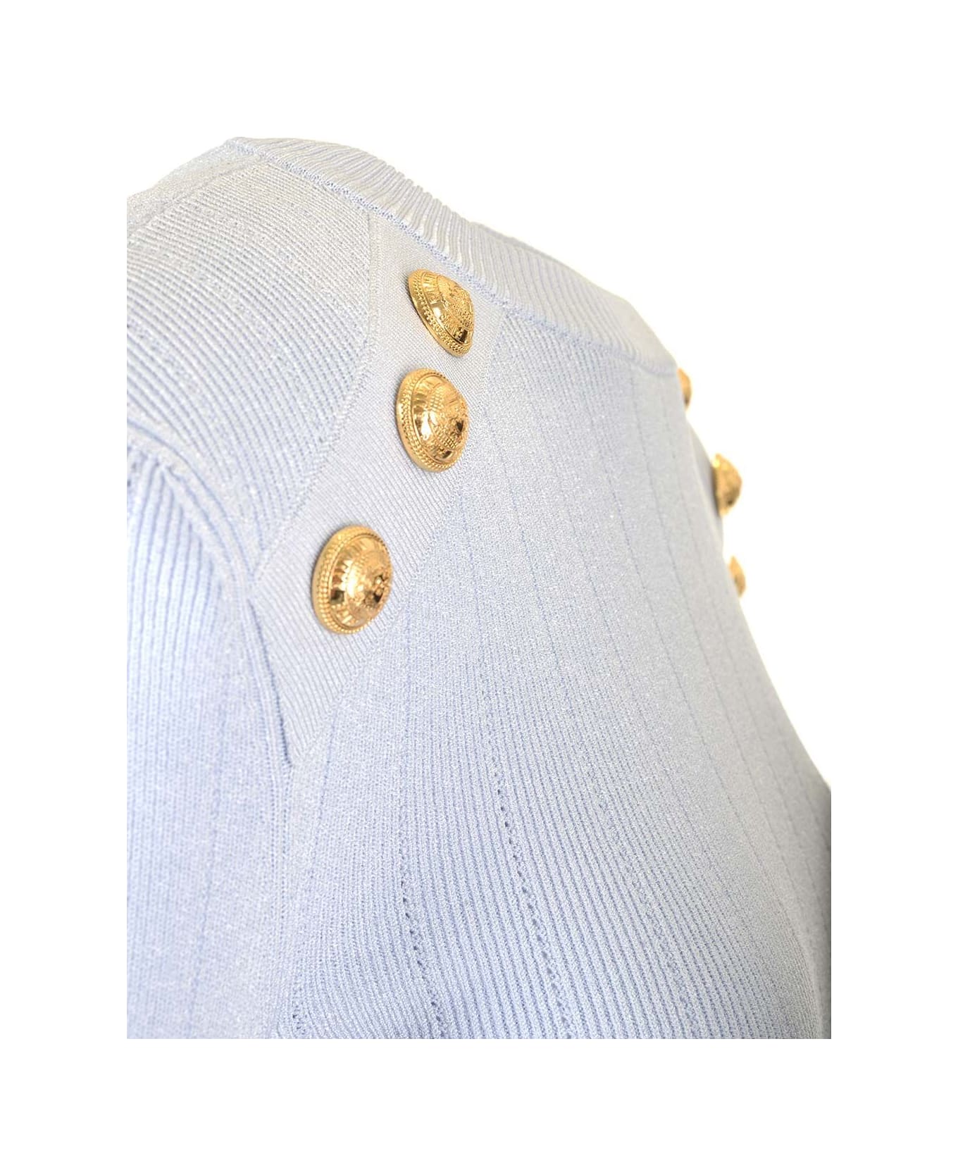 Balmain Knit Jumper - Light blue