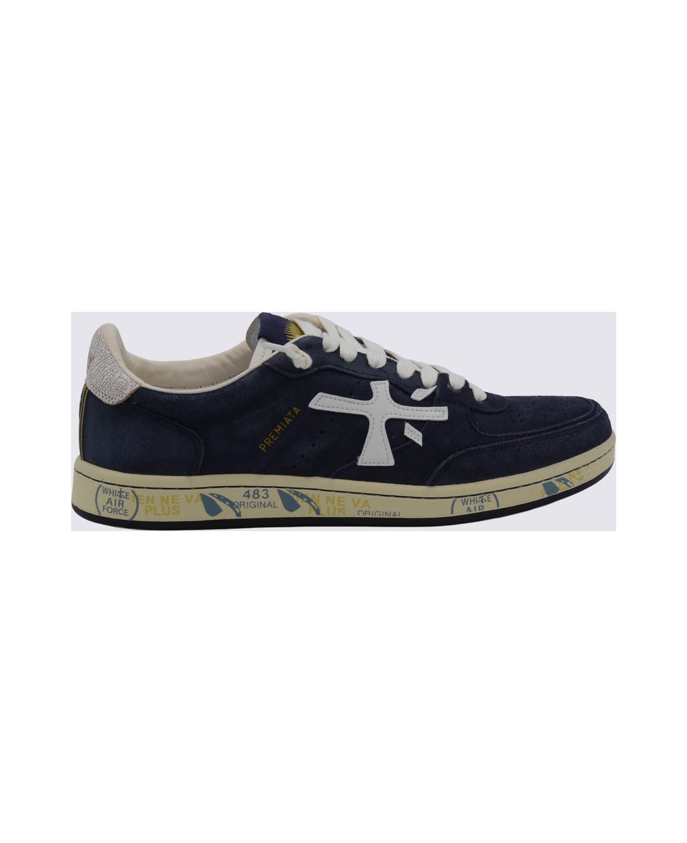 Premiata Navy Basket Clay Sneakers