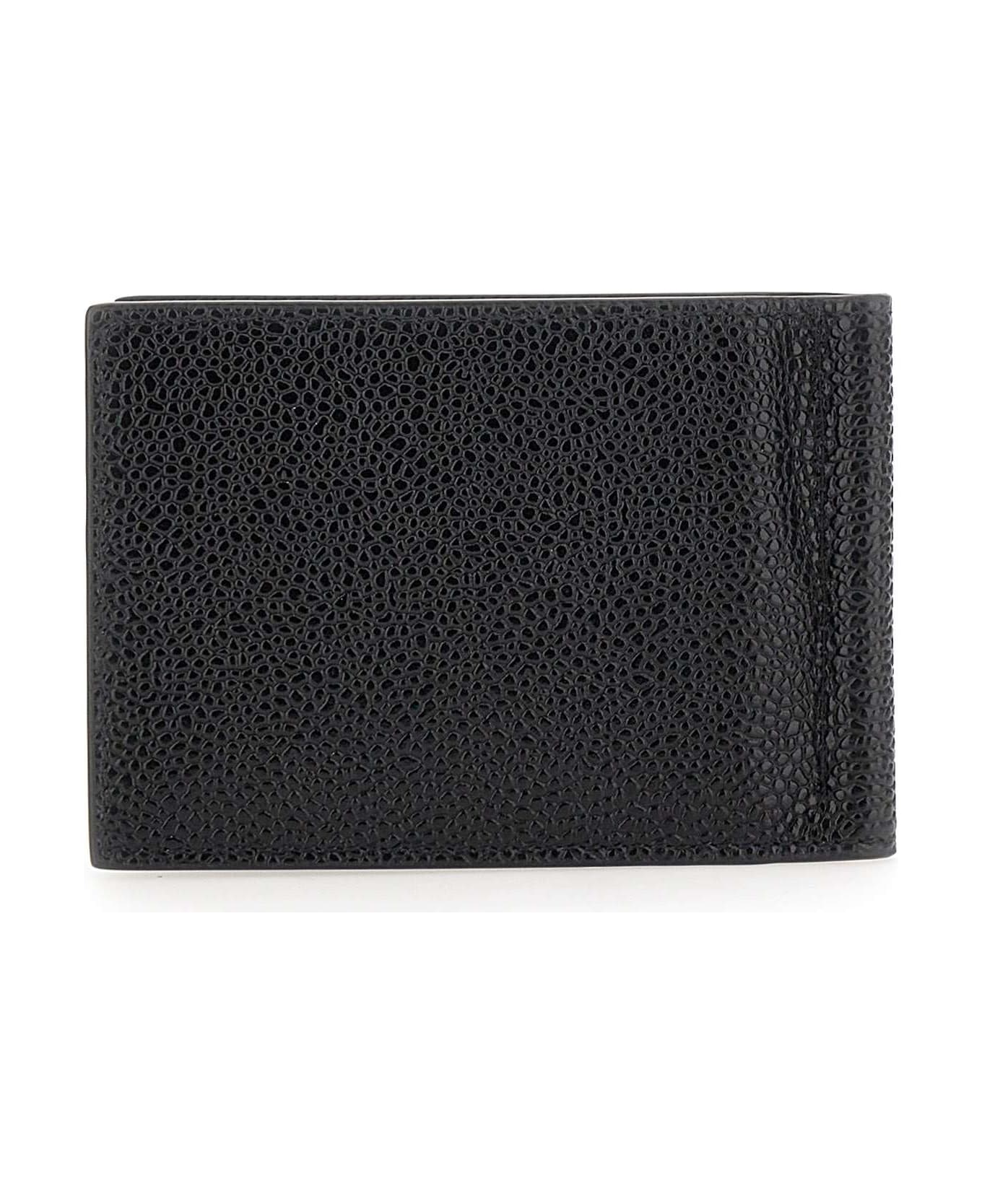 Thom Browne "money Clip" Leather Wallet - BLACK
