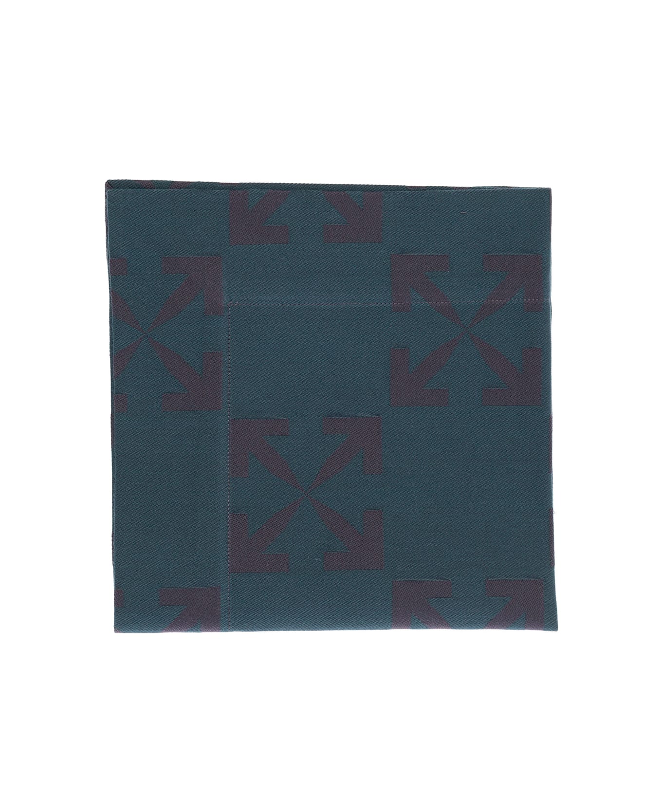 Off-White Set Of Four Cotton And Viscose Arrow Jacquard Printed Placemats Off White Home - Blu