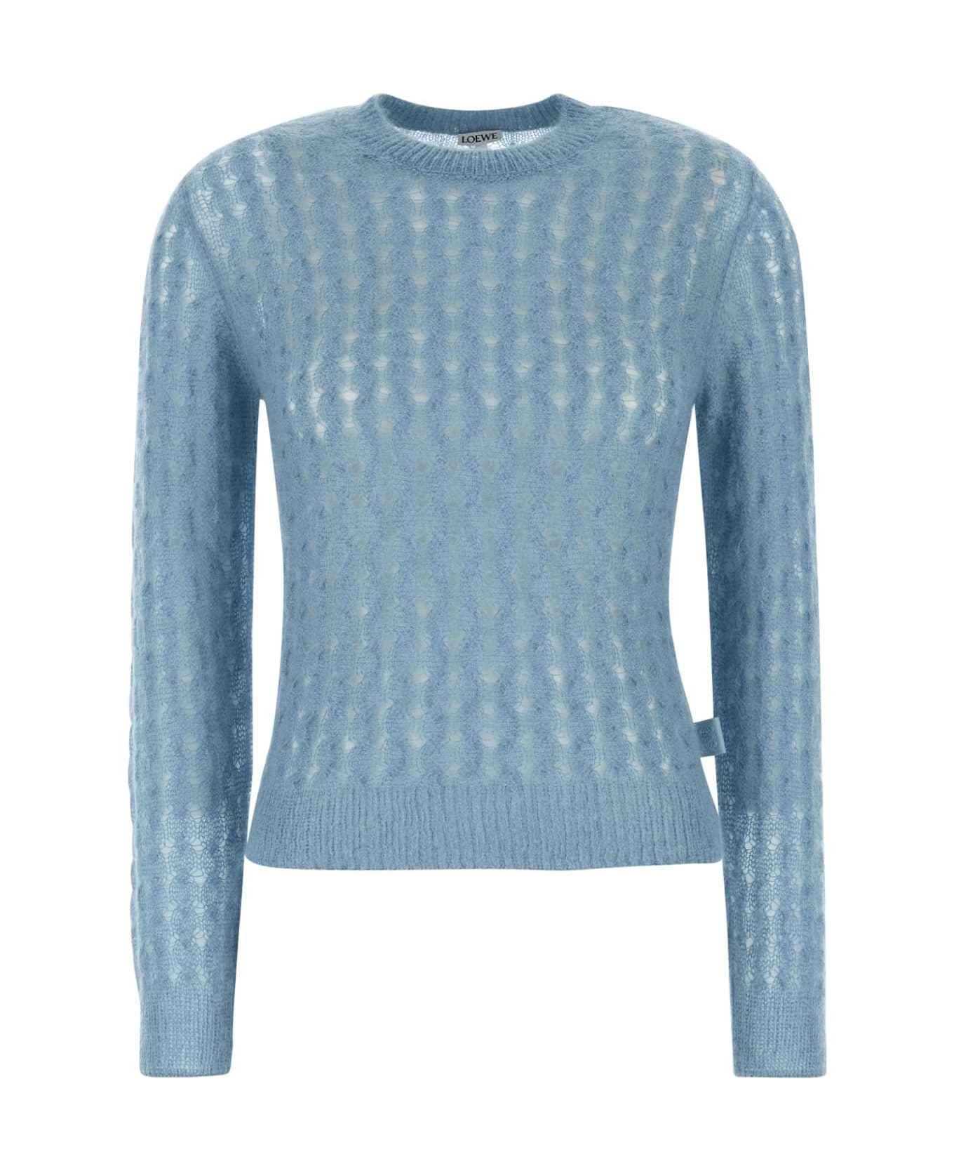 Loewe Pastel Light Blue Mohair Blend Sweater - LIGHTBLUE