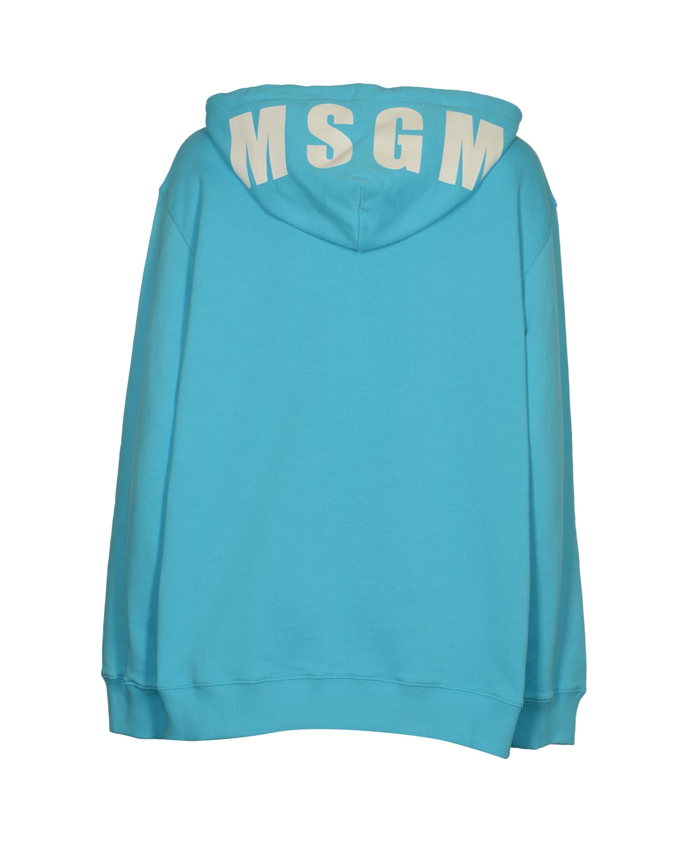 MSGM Logo Hood Print Hoodie - Light Blue