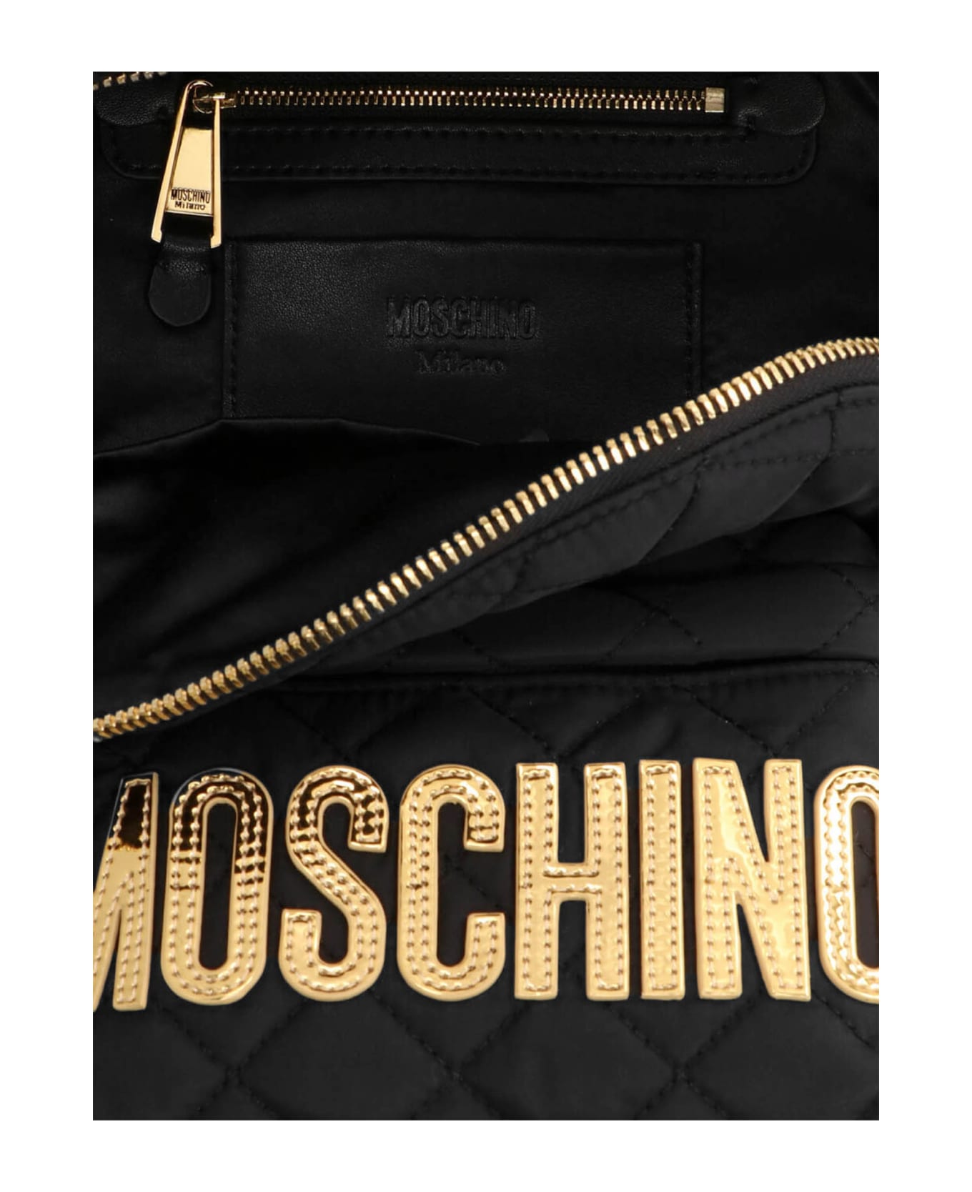 Moschino Medium Logo Backpack - Black   バックパック