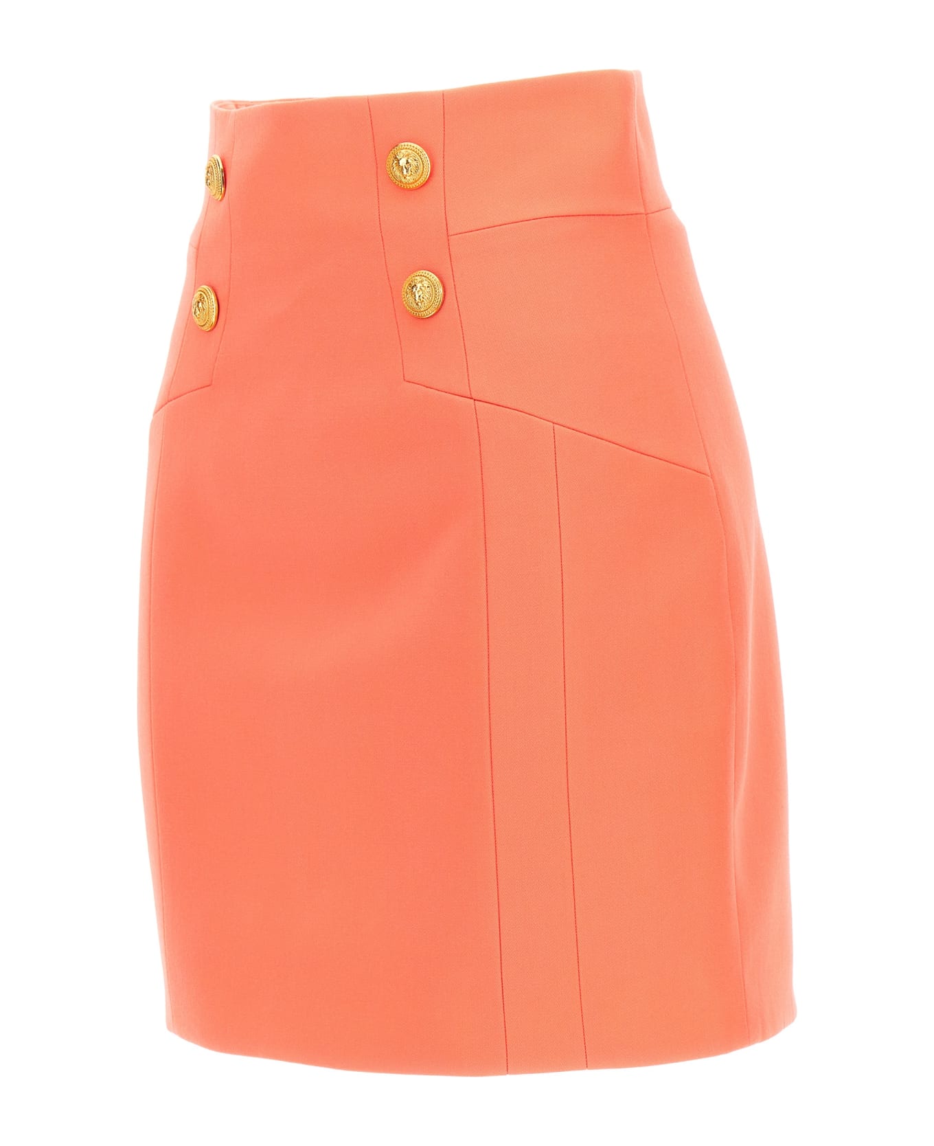 Balmain Logo Button Skirt - Pink