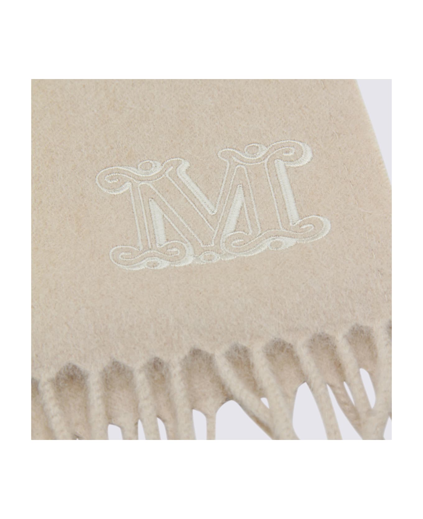 Max Mara Cream Wool Wkclara Scarf - ALBINO
