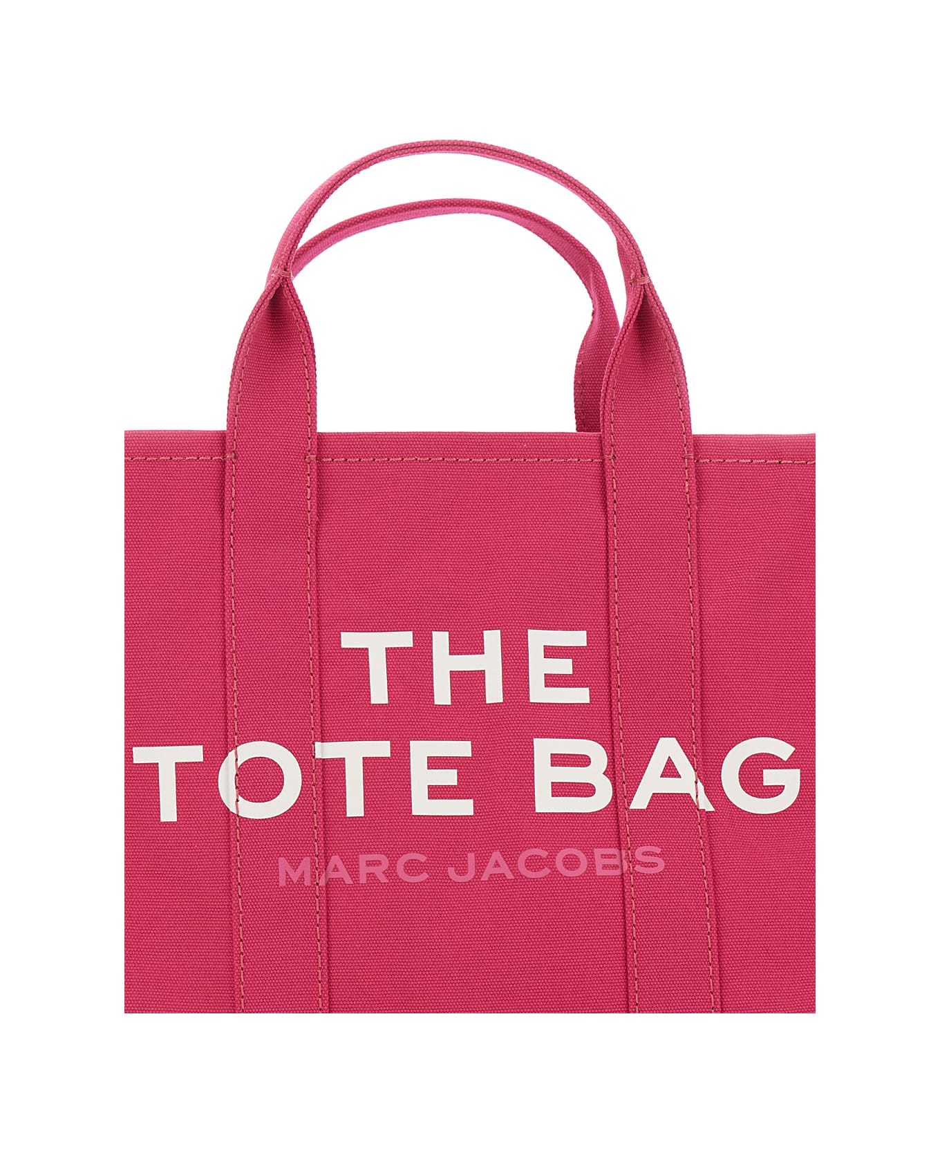 Marc Jacobs 'the Medium Tote' Pink Tote Bag With Contrasting Logo Lettering On The Front In Cotton Woman - Pink