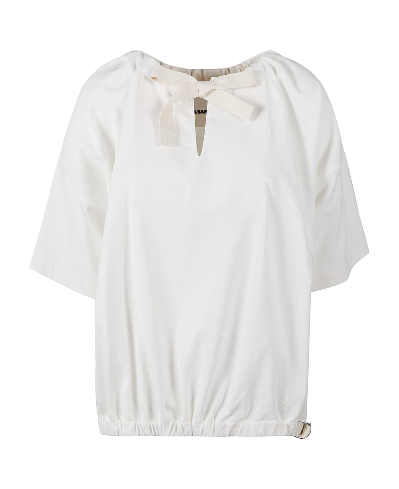 Jil Sander Bow Detailed Short-sleeved Blouse - White