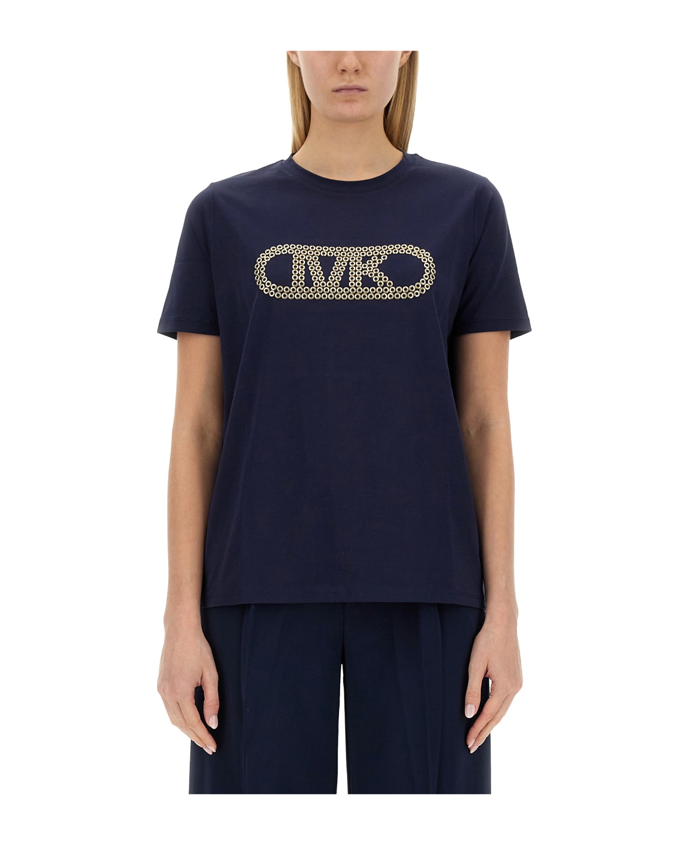 MICHAEL Michael Kors Embellished Logo T-shirt - MIDNIGHTBLUE Tシャツ