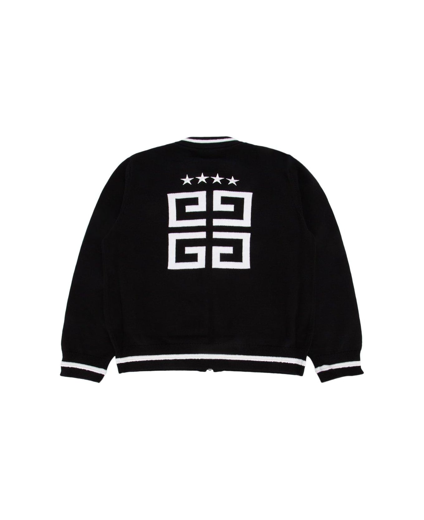 Givenchy Logo Embroidered Zip-up Cardigan - Nero