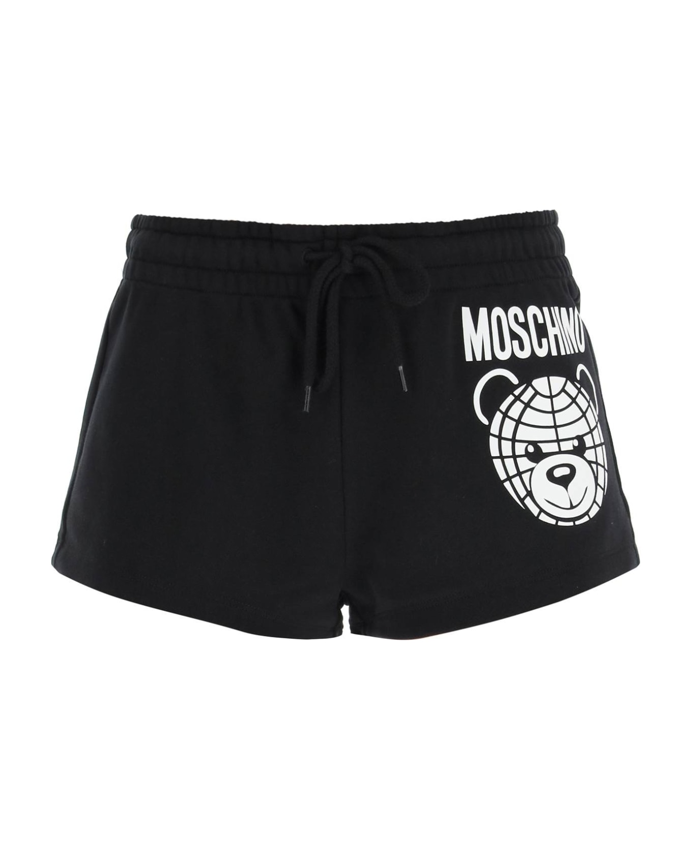 Moschino Sporty Shorts With Teddy Print - FANTASIA NERO (Black)