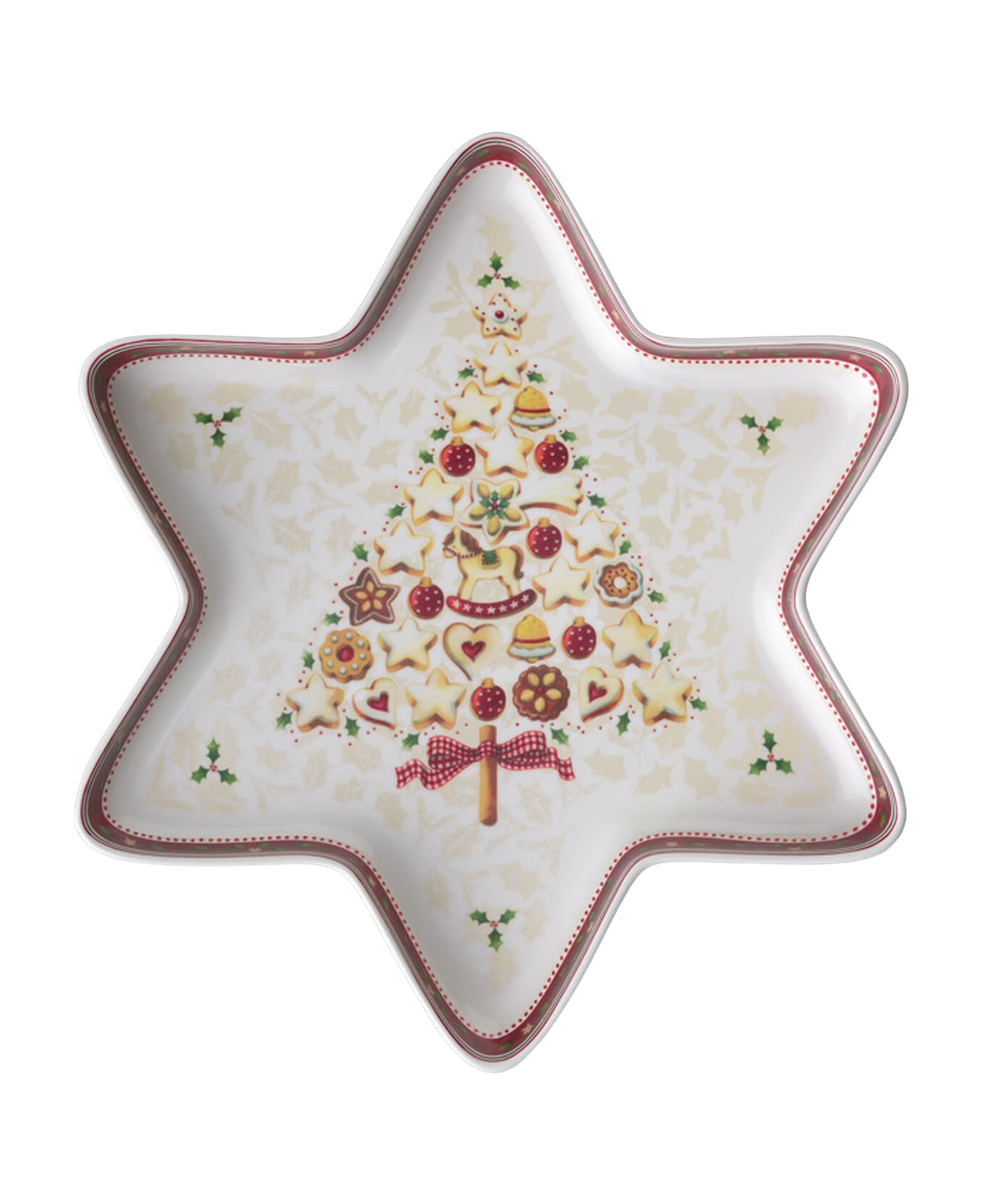 Villeroy & Boch Winter Bakery Delight Coppa A Stella Grande - Bianco e Rosso