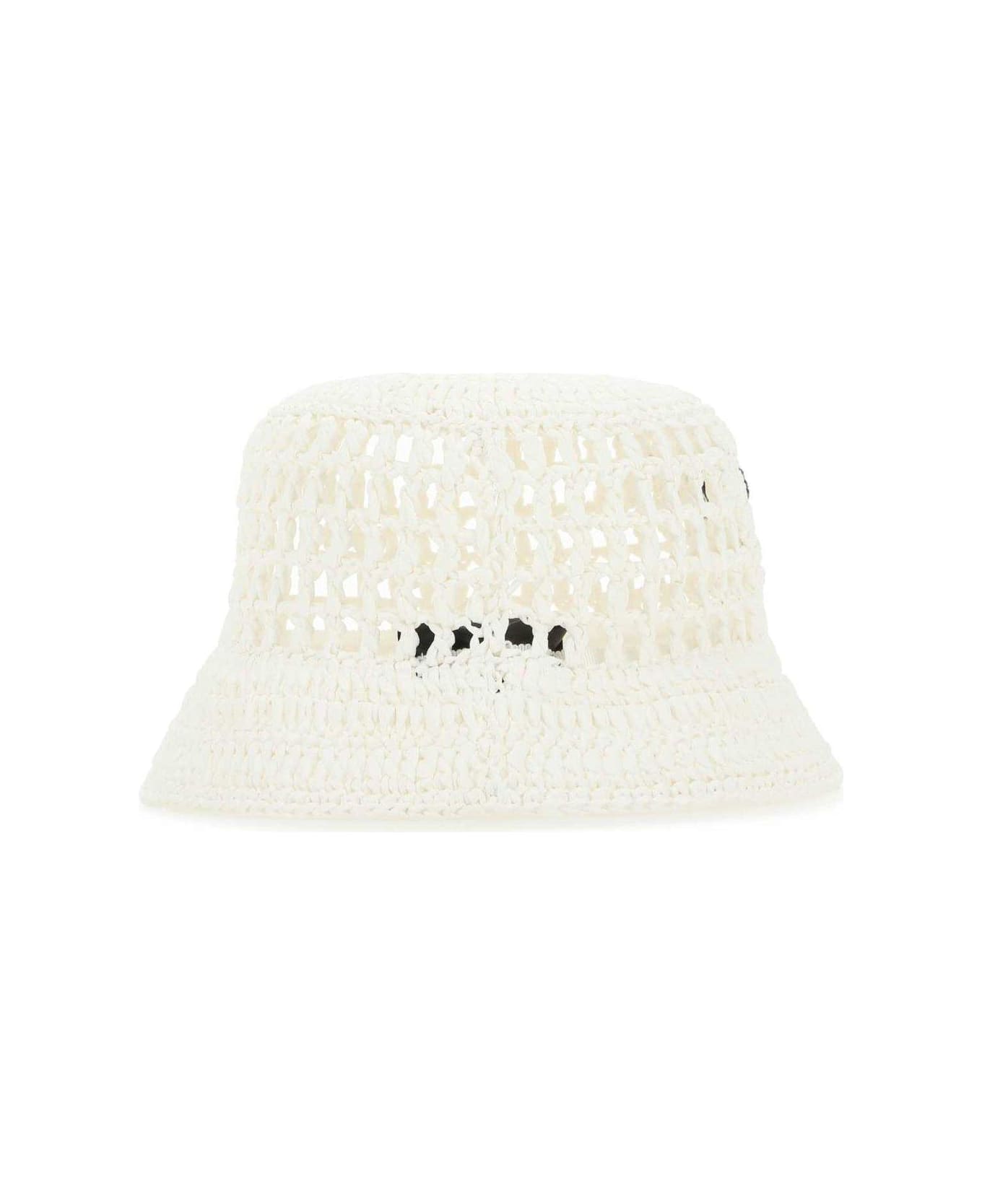 Prada Logo Embroidered Woven Bucket Hat - F0009