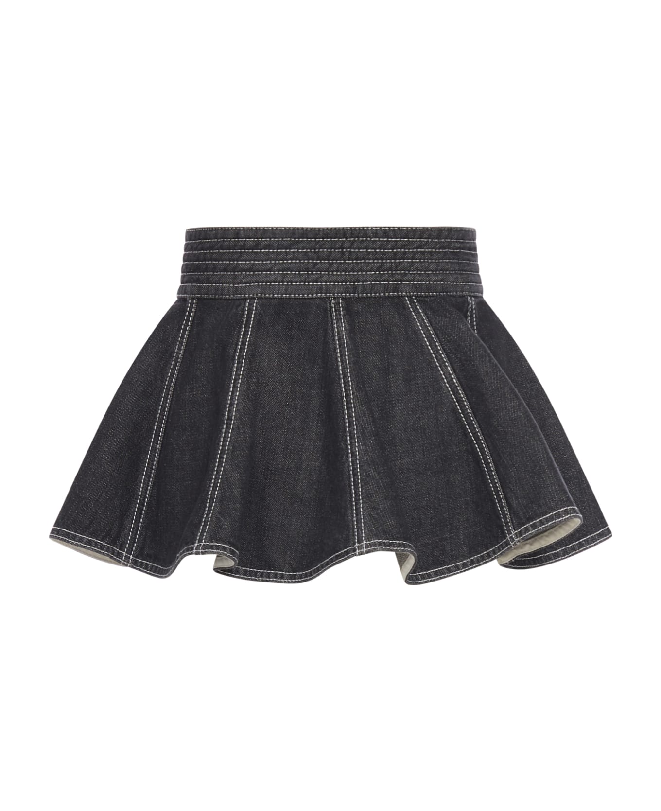 Alaia Belt Skirt Acc - Denim Noir