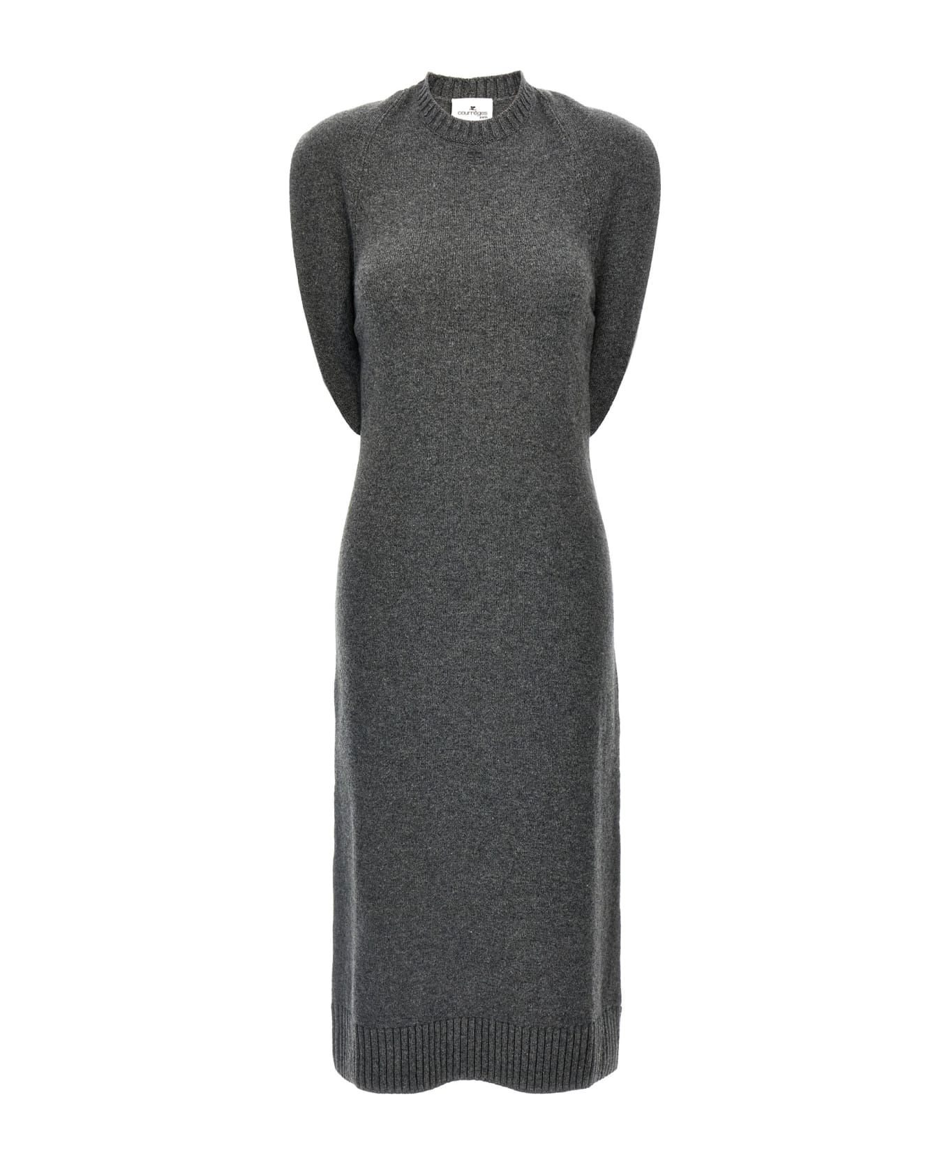 Courrèges 
over The Shoulder Drapè
 Dress - GRIS CHINE